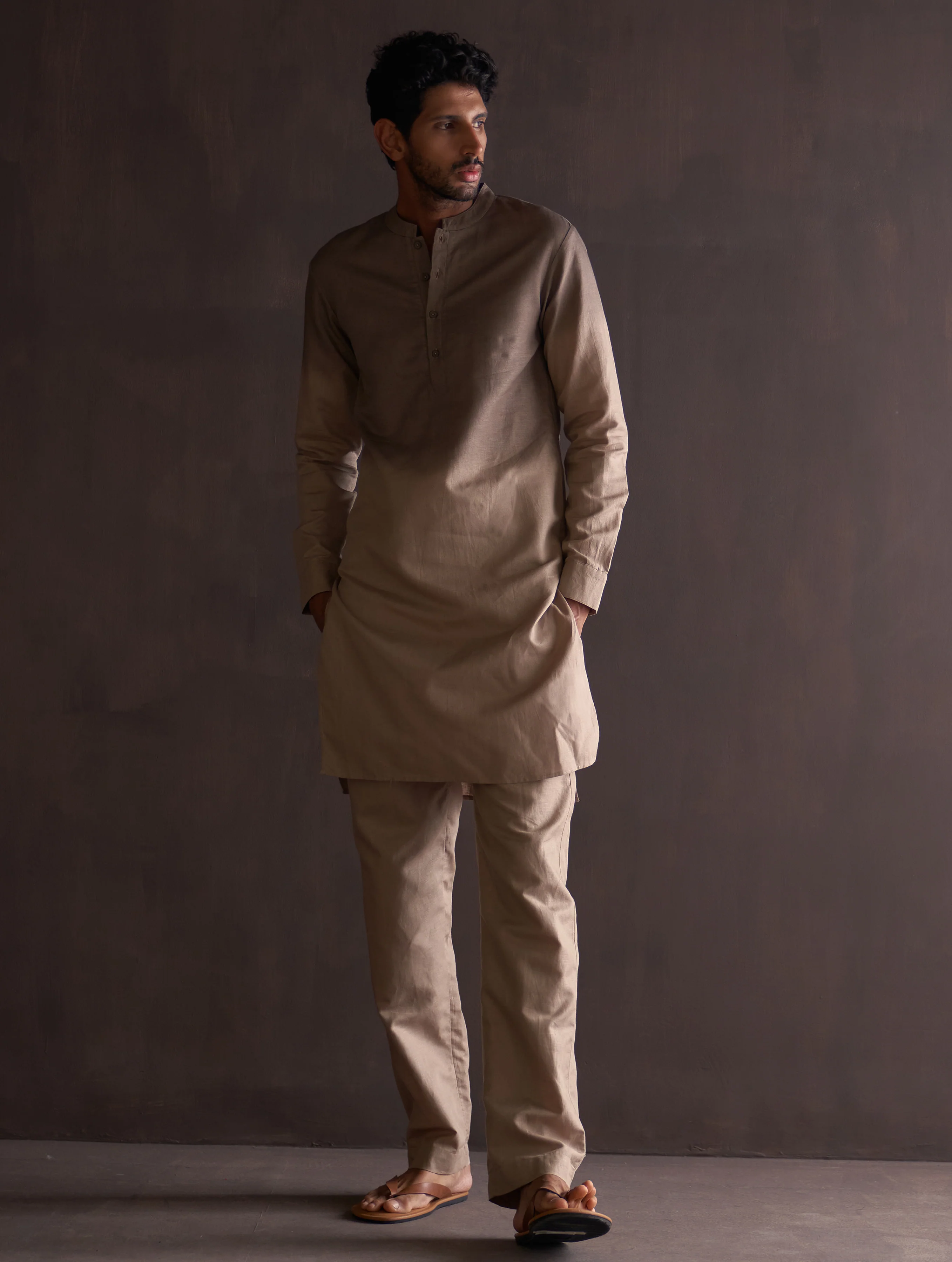 Kash Ombre Kurta Set - River Sand - Image 6