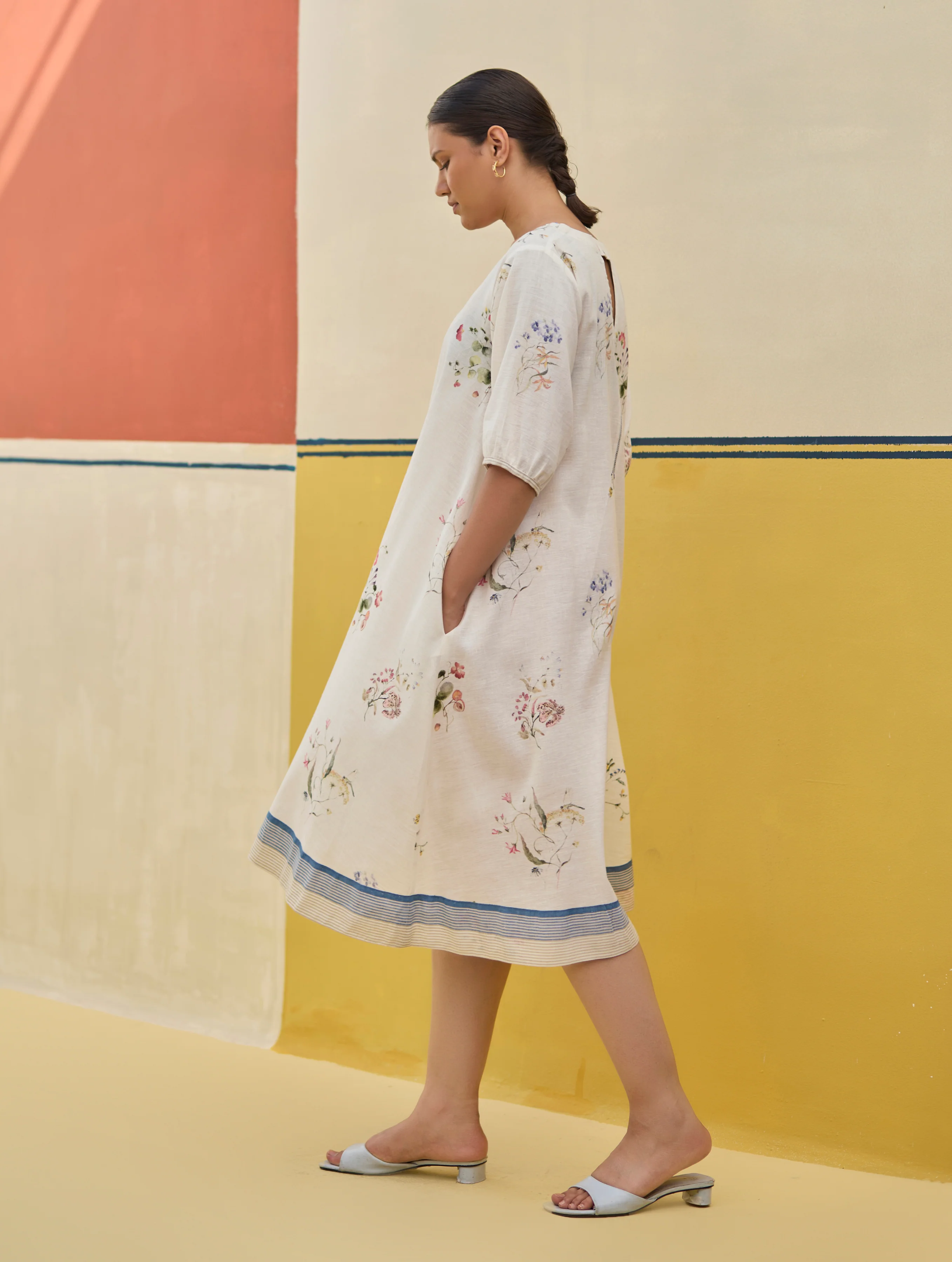 Kaya Watercolour Floral Linen Dress
- Ivory - Image 5