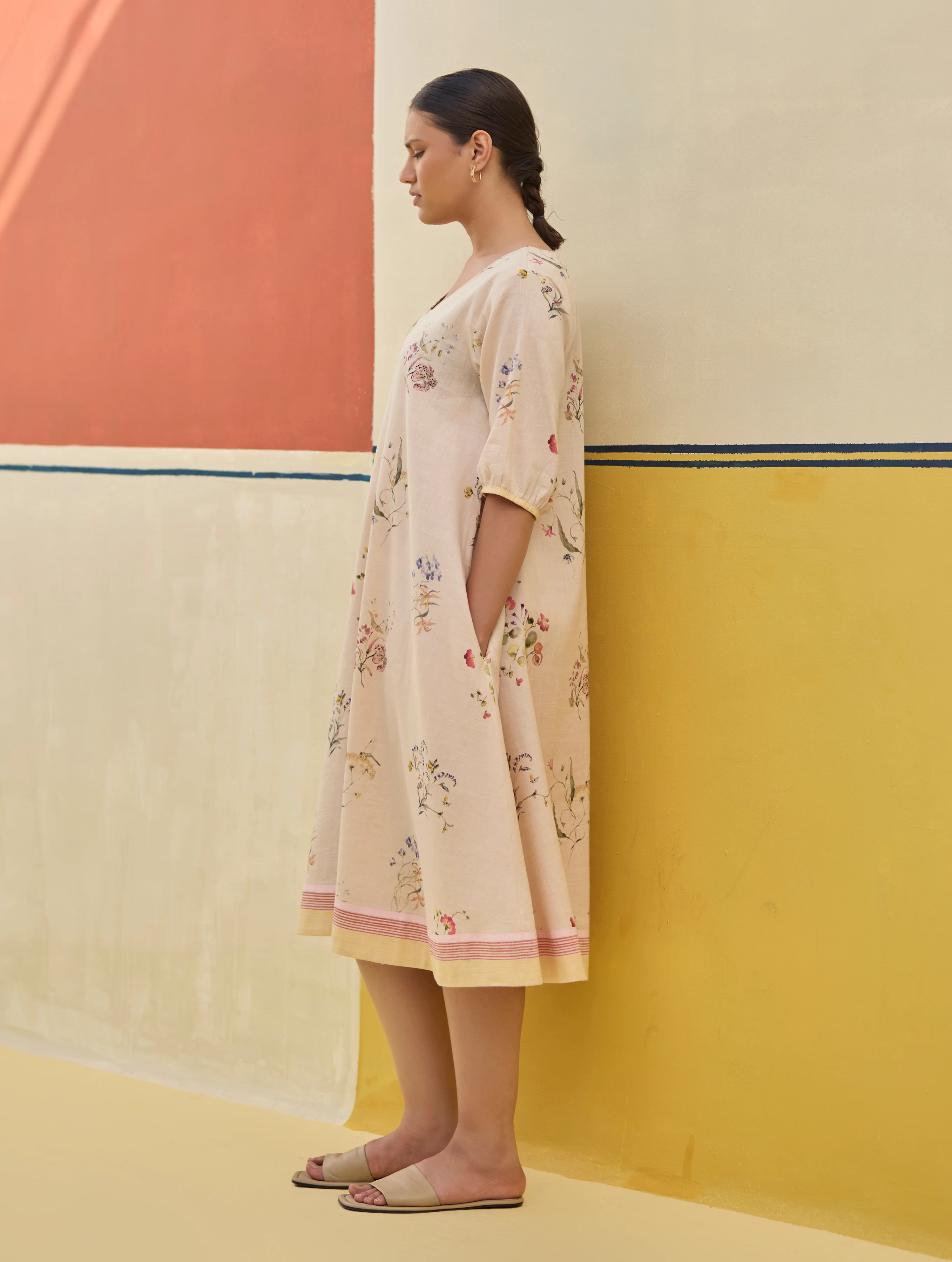 Kaya Watercolour Floral Linen Dress
- Sand - Image 6