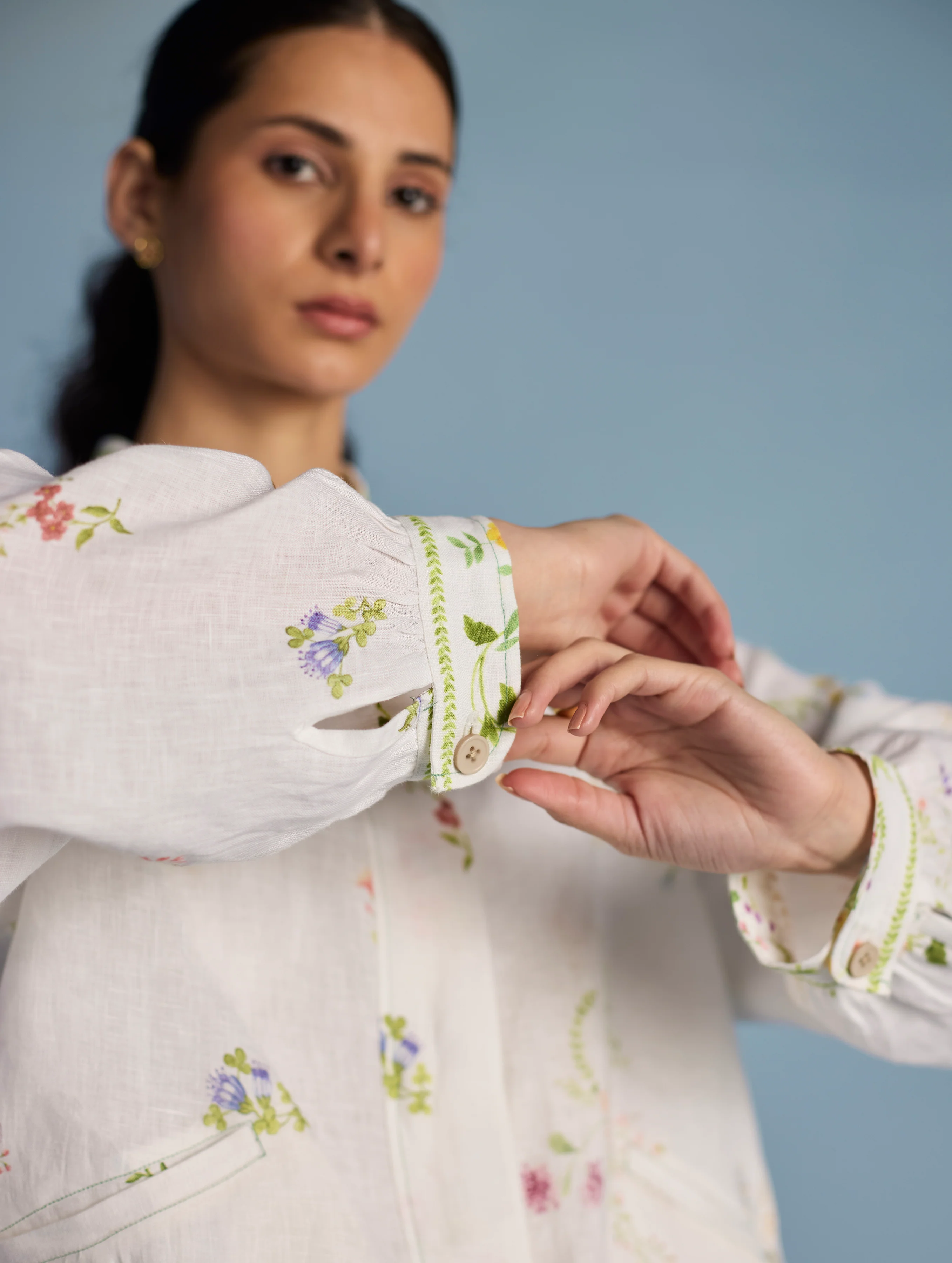 Kayu Floral Printed Bomber Jacket - White - Image 3