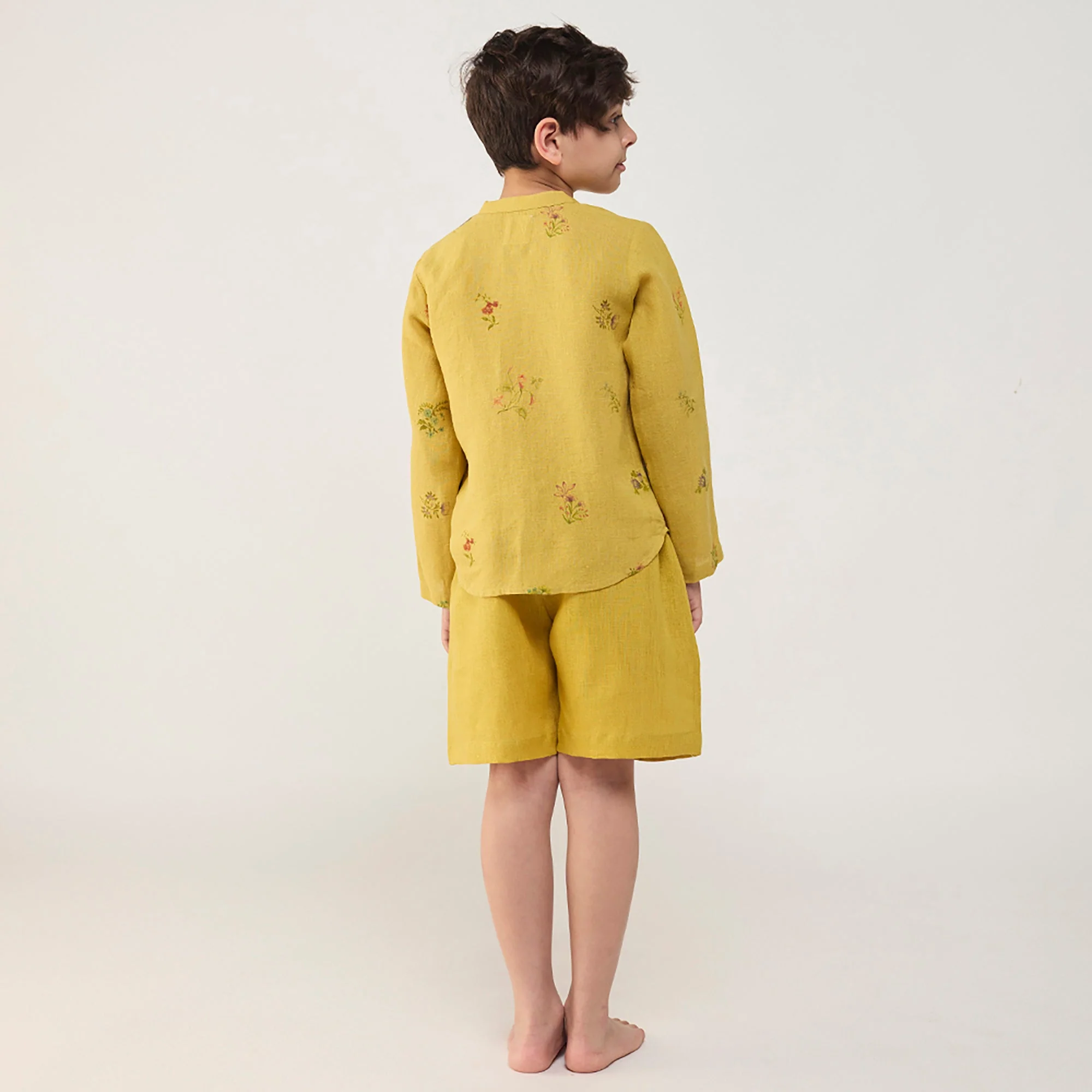 Kei Timeless Linen Shorts - Ochre - Image 3