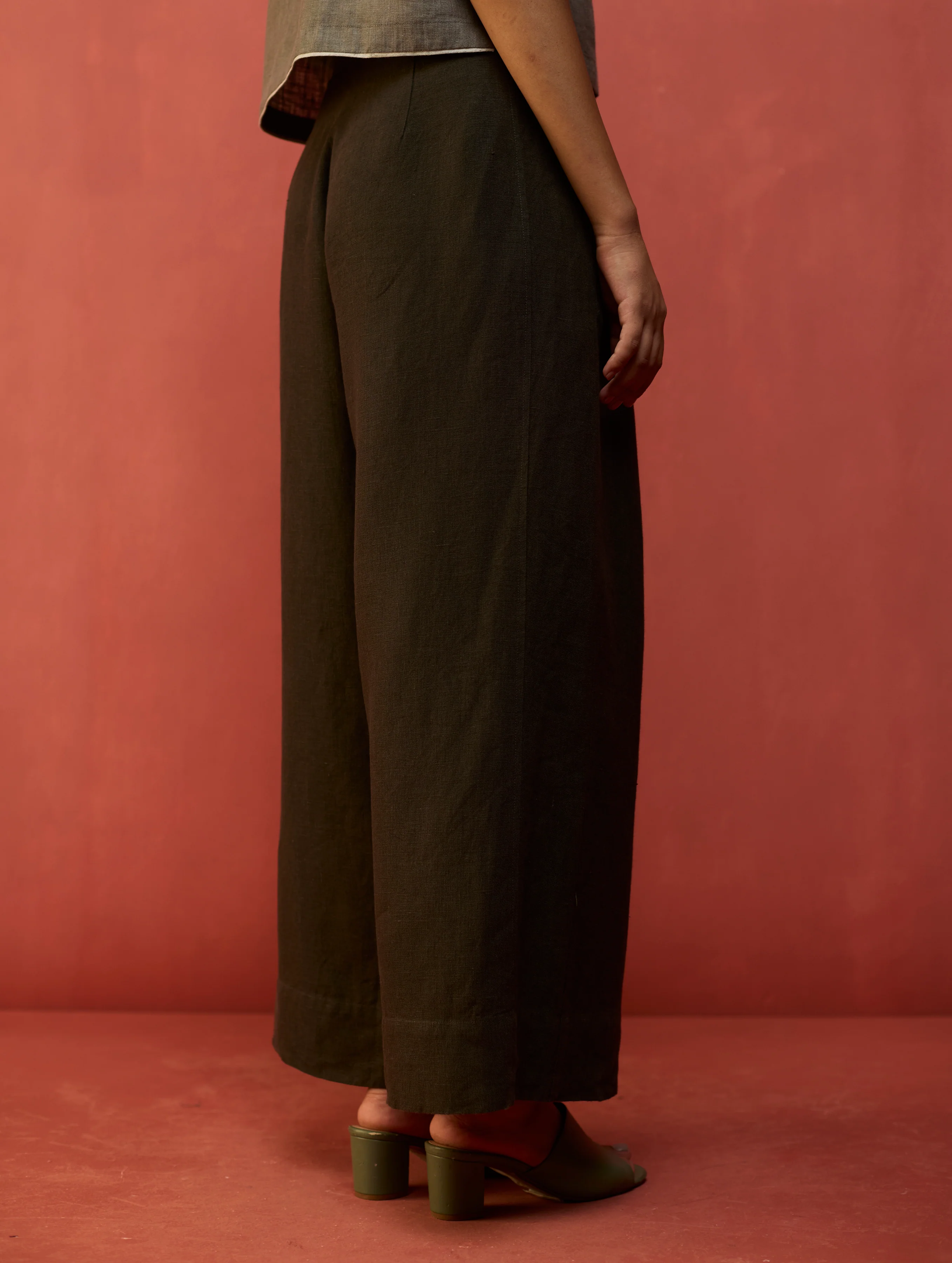 Kiera Cuban Collar Linen Co-ord Set - Dusty Rose - Image 12