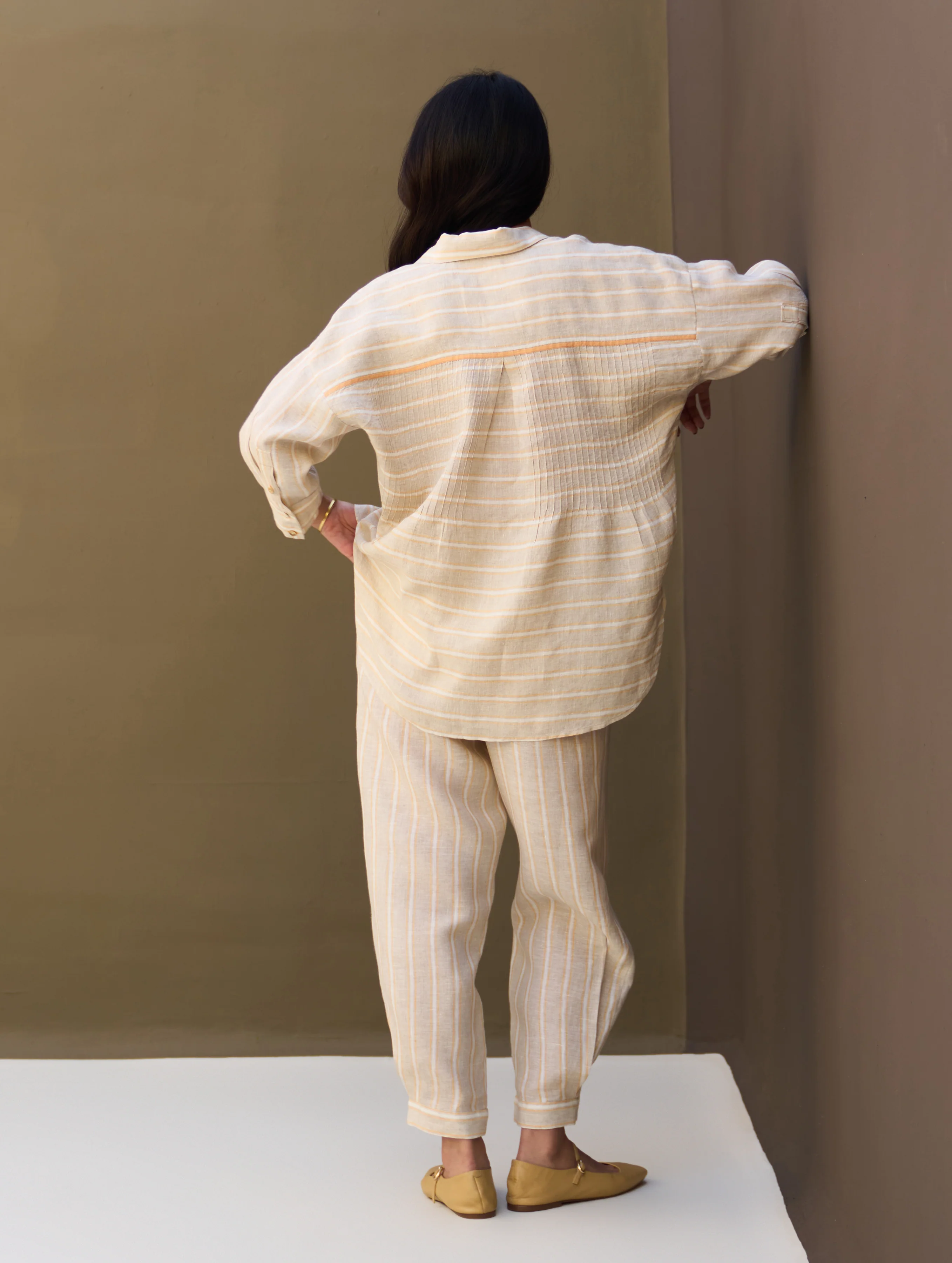 Kiku Striped Linen Co-ord Set - Natural - Image 12