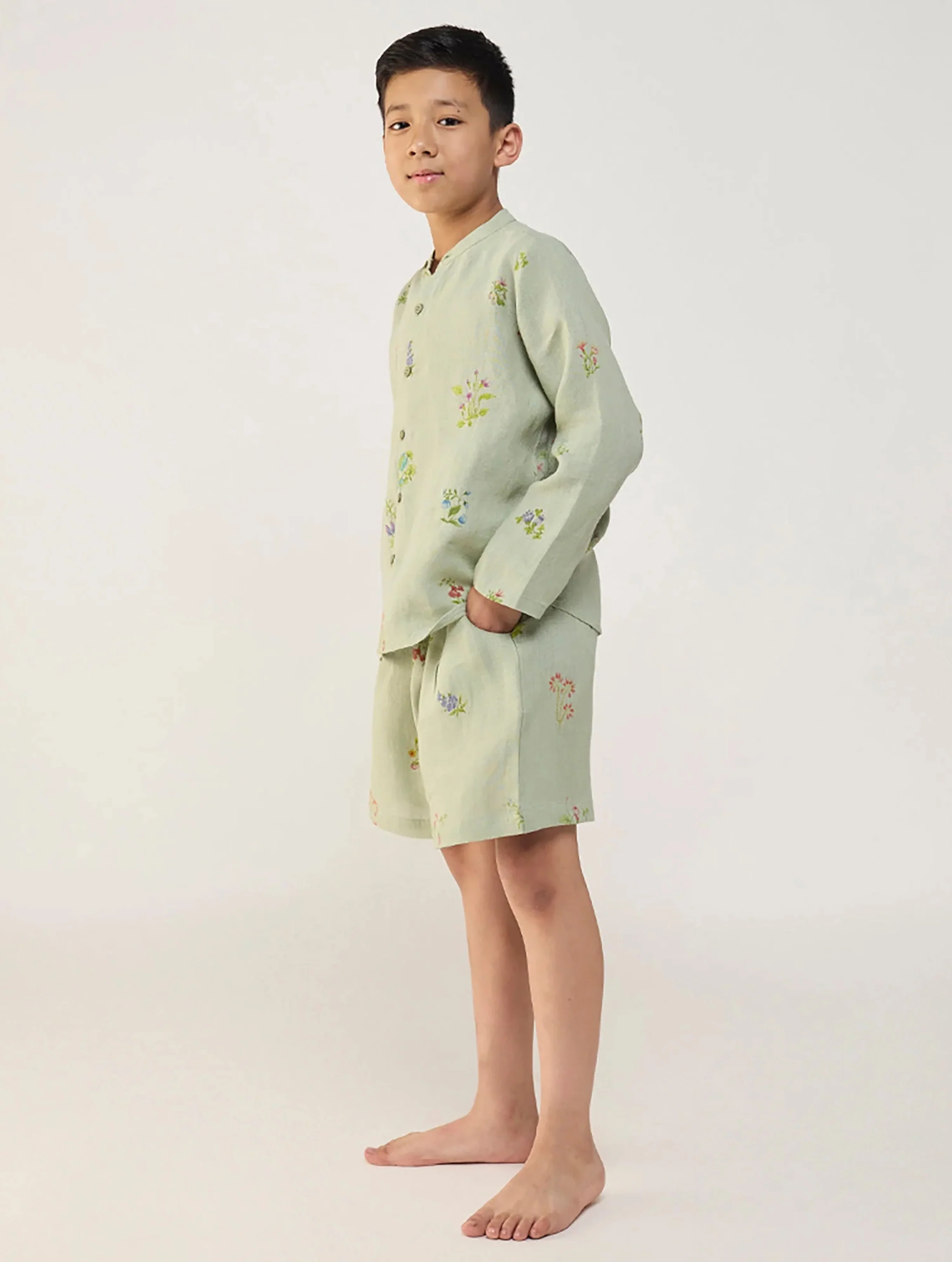 Kimi Timeless Linen Shorts - Mint