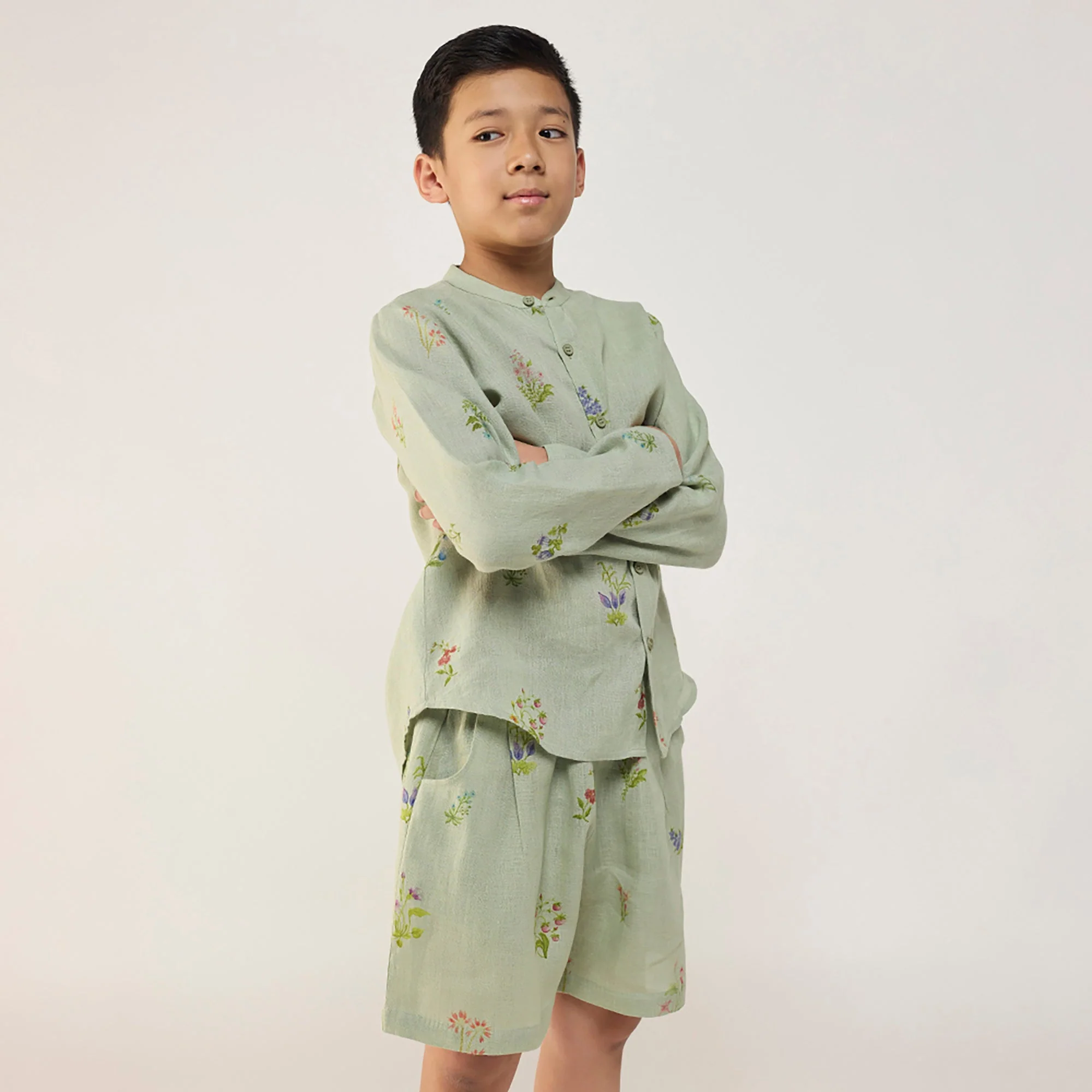 Kimi Timeless Linen Shorts - Mint - Image 2