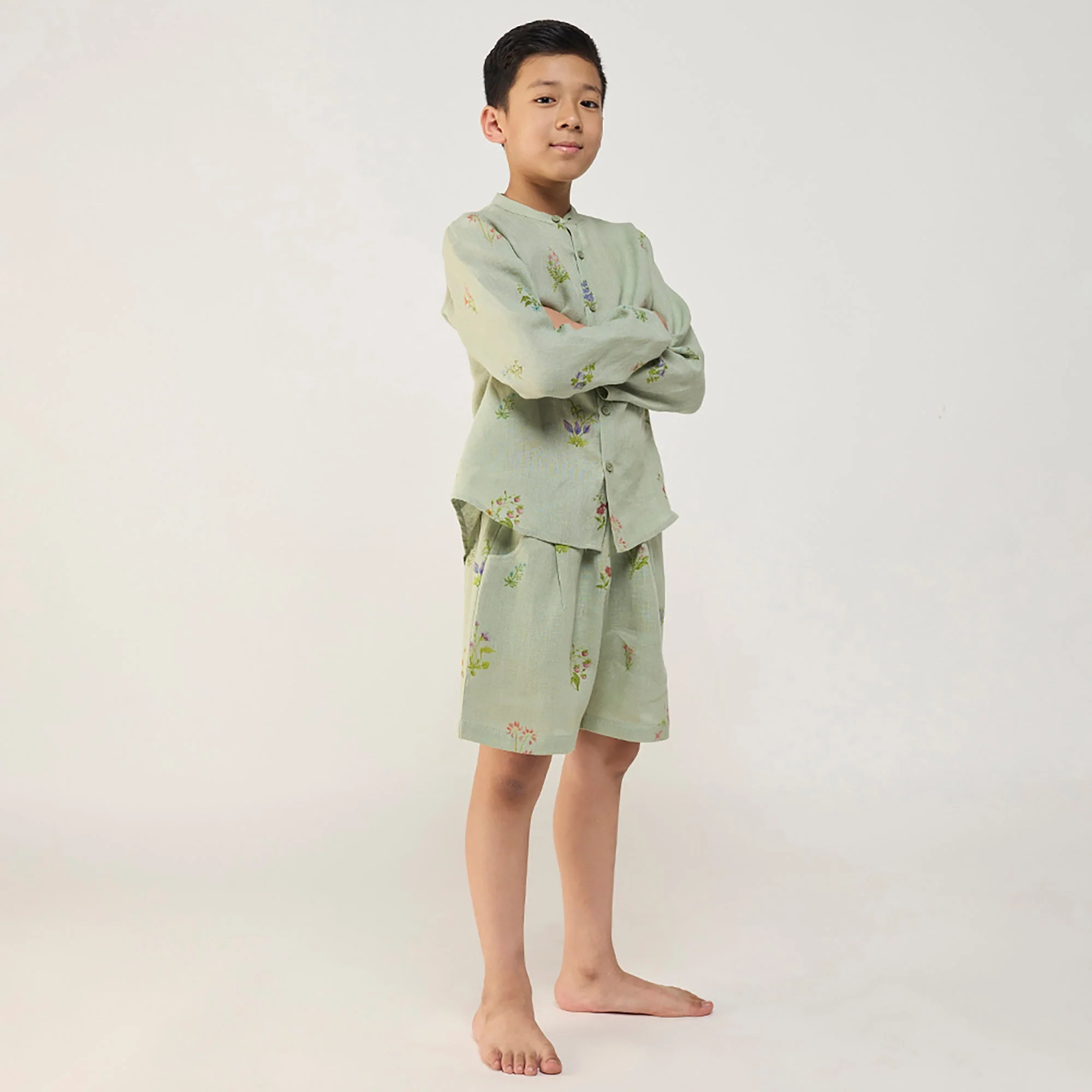 Kimi Timeless Linen Shorts - Mint - Image 3