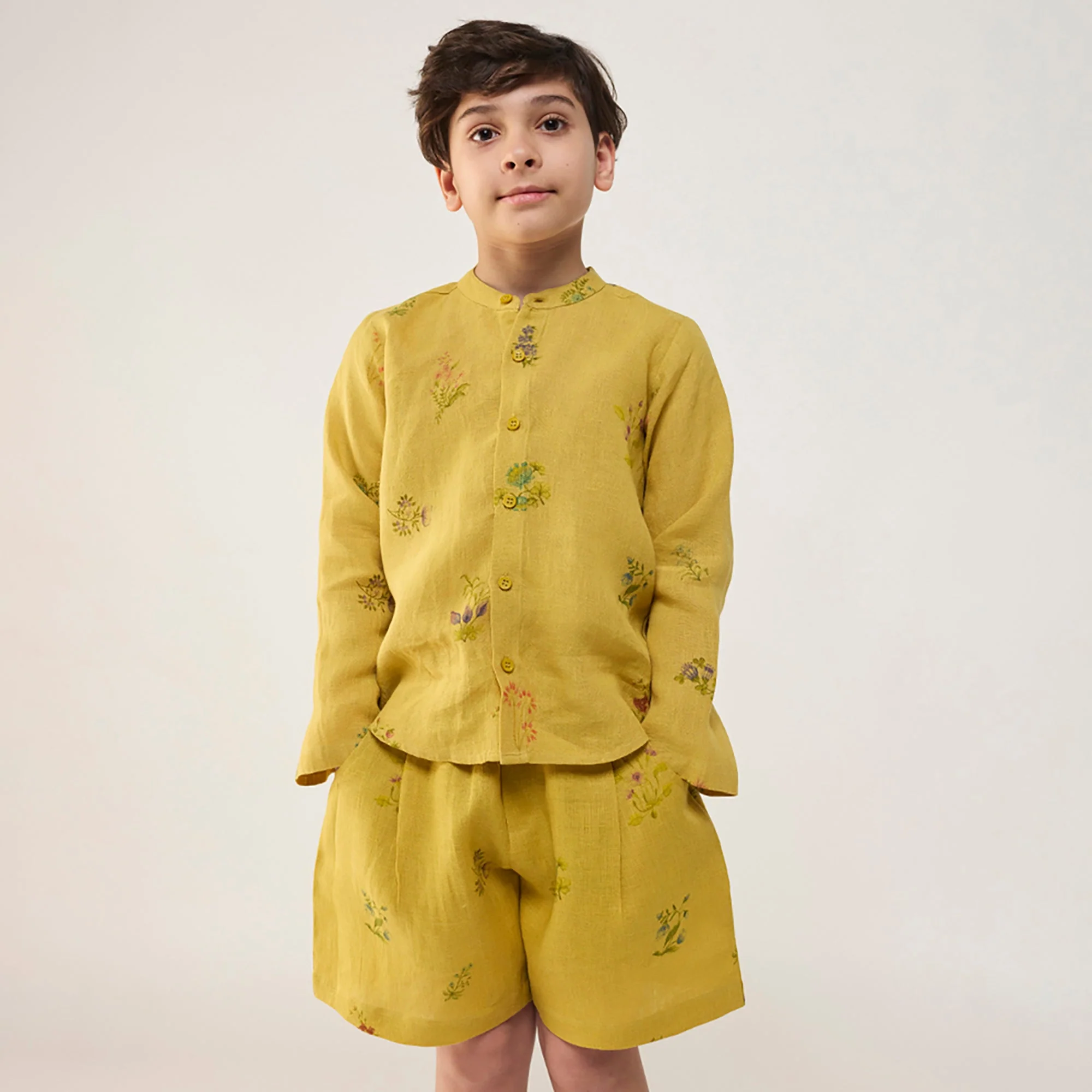 Kimi Timeless Linen Shorts - Ochre - Image 3