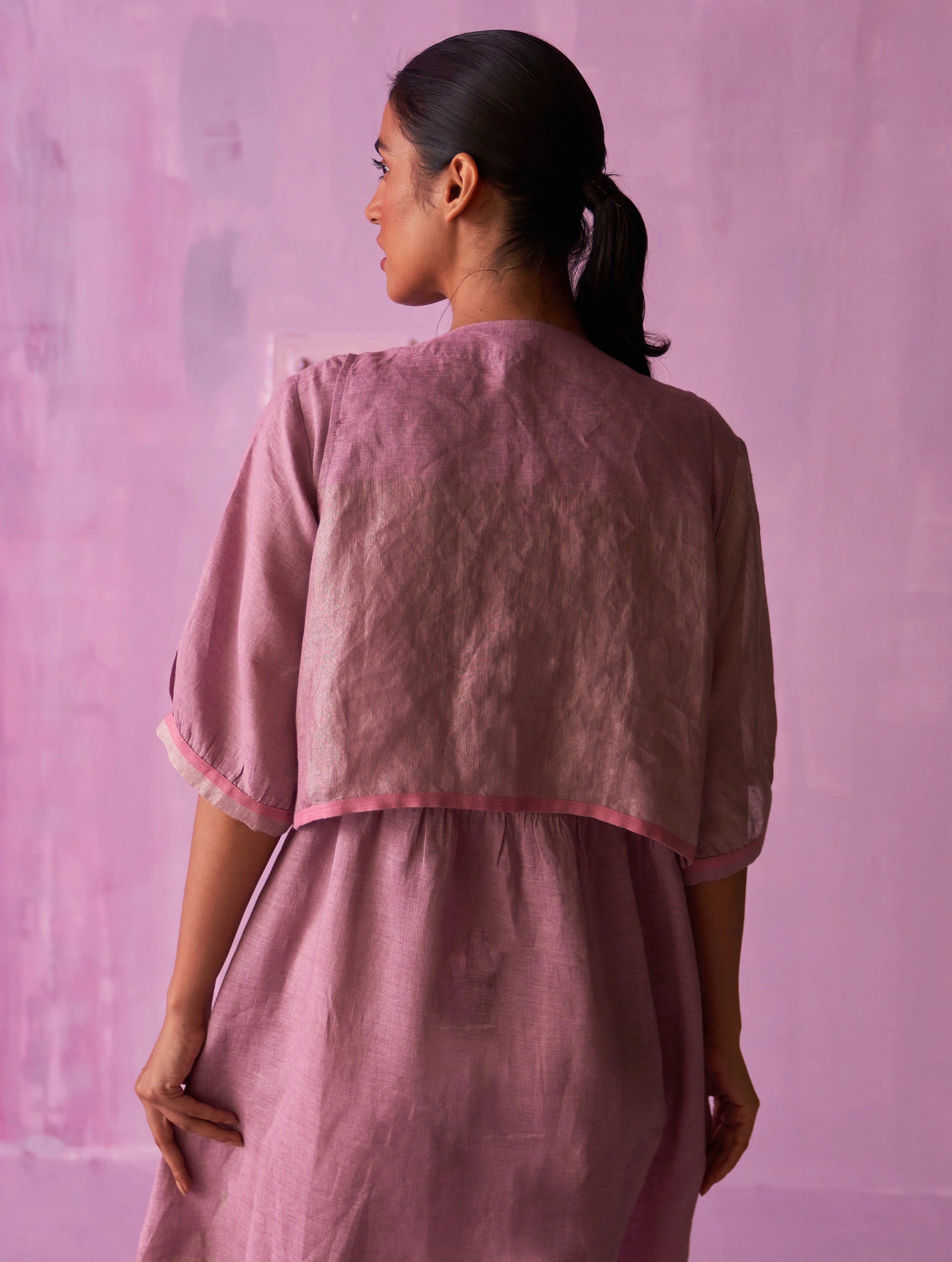 Kiri Linen Dress with Jacket - Lavender - Image 10