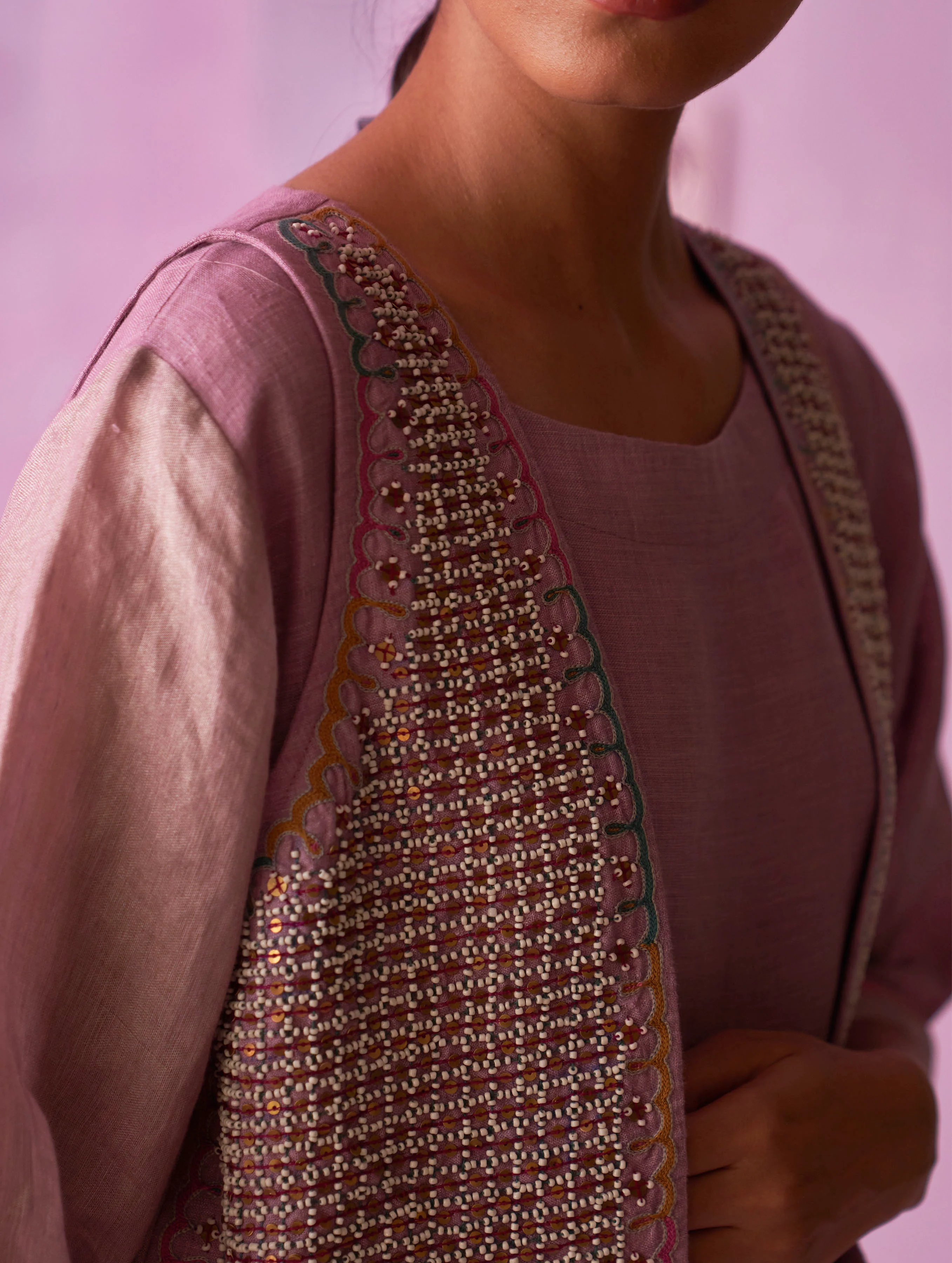 Kiri Linen Dress with Jacket - Lavender - Image 7