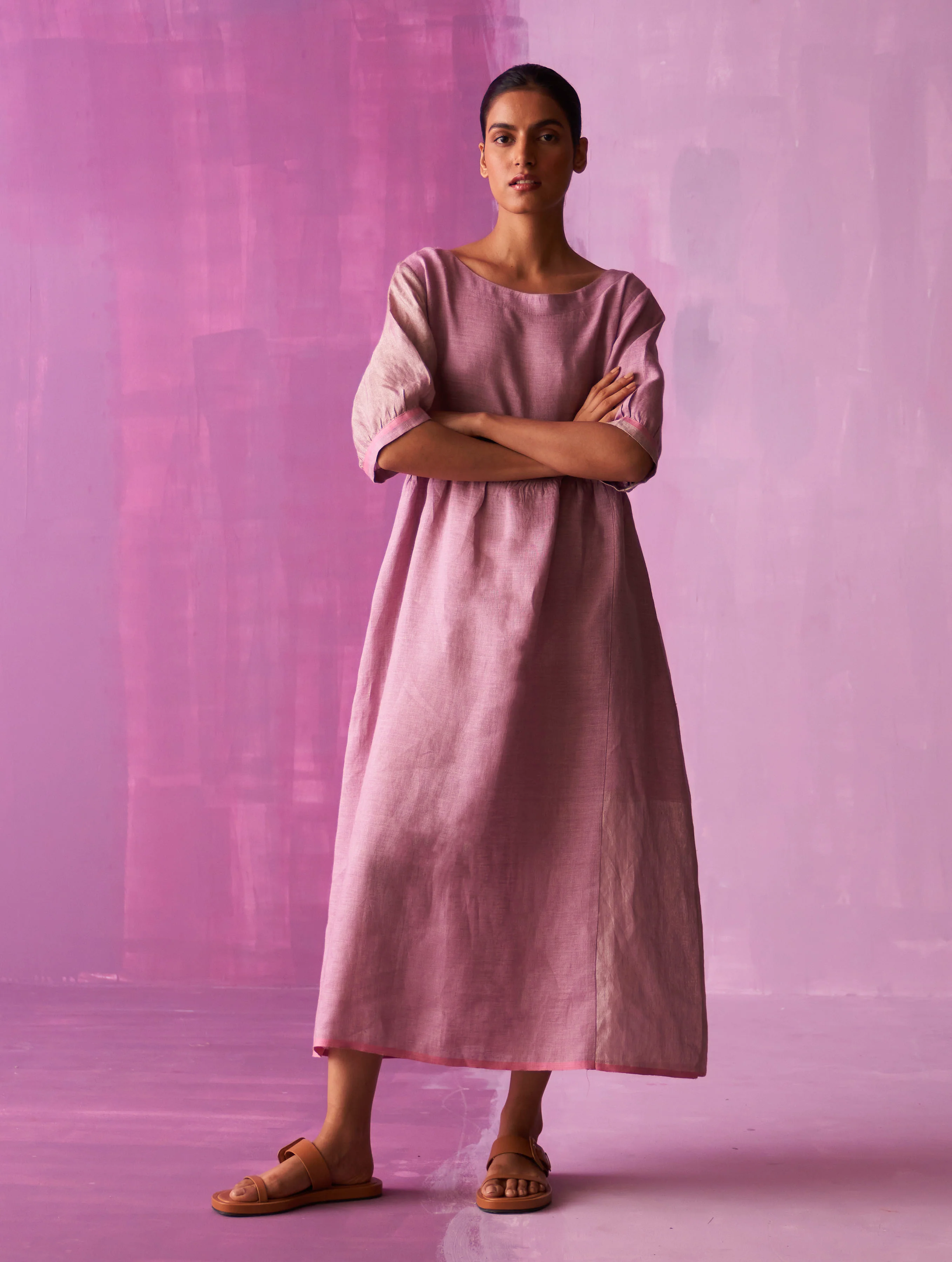 Kiri Signature Linen Dress - Lavender - Image 3