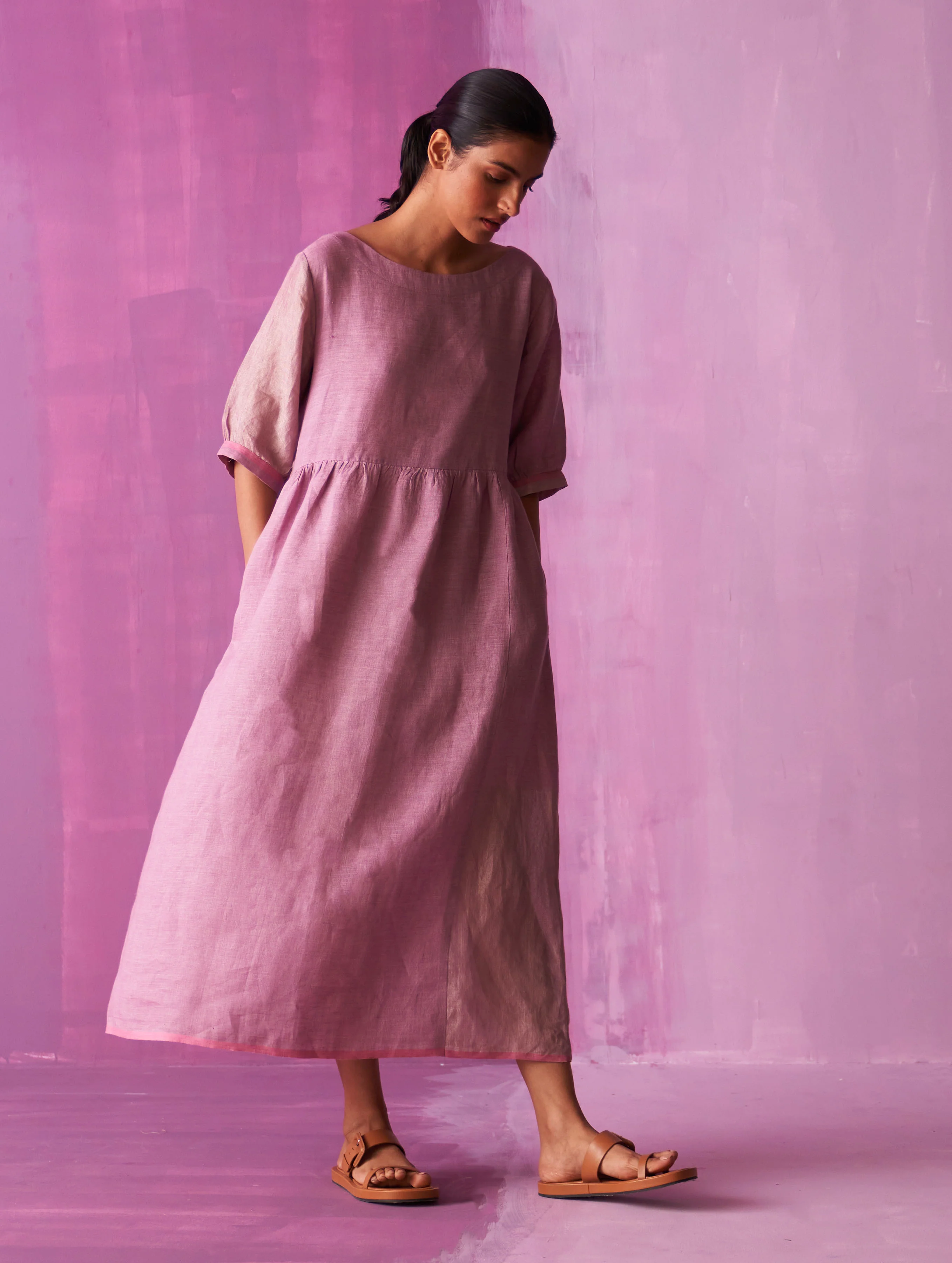 Kiri Signature Linen Dress - Lavender - Image 5