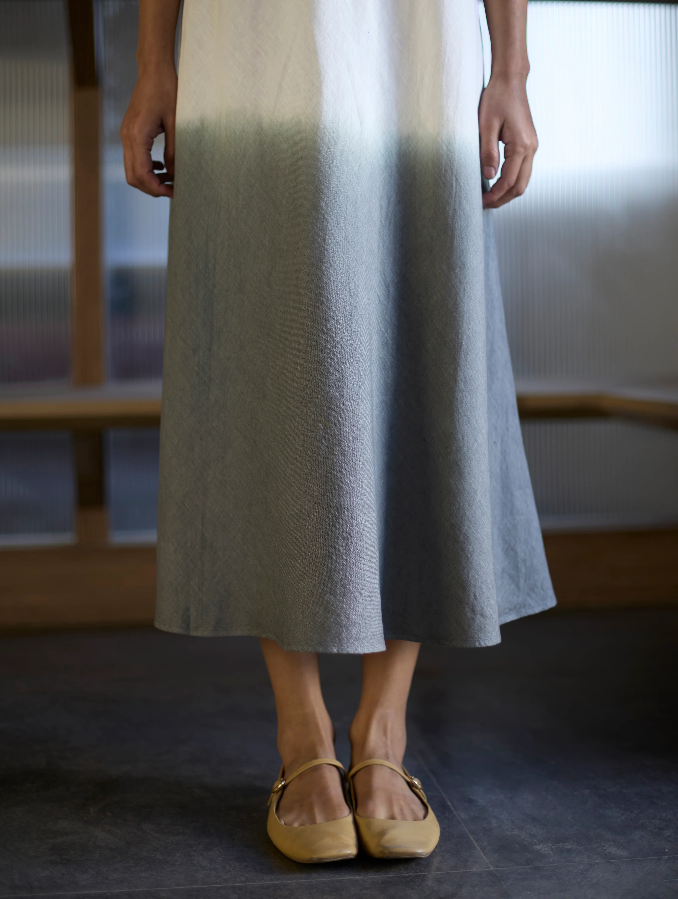 Kiya Ombre Hand-Dyed Linen Dress & Jacket - Grey - Image 8