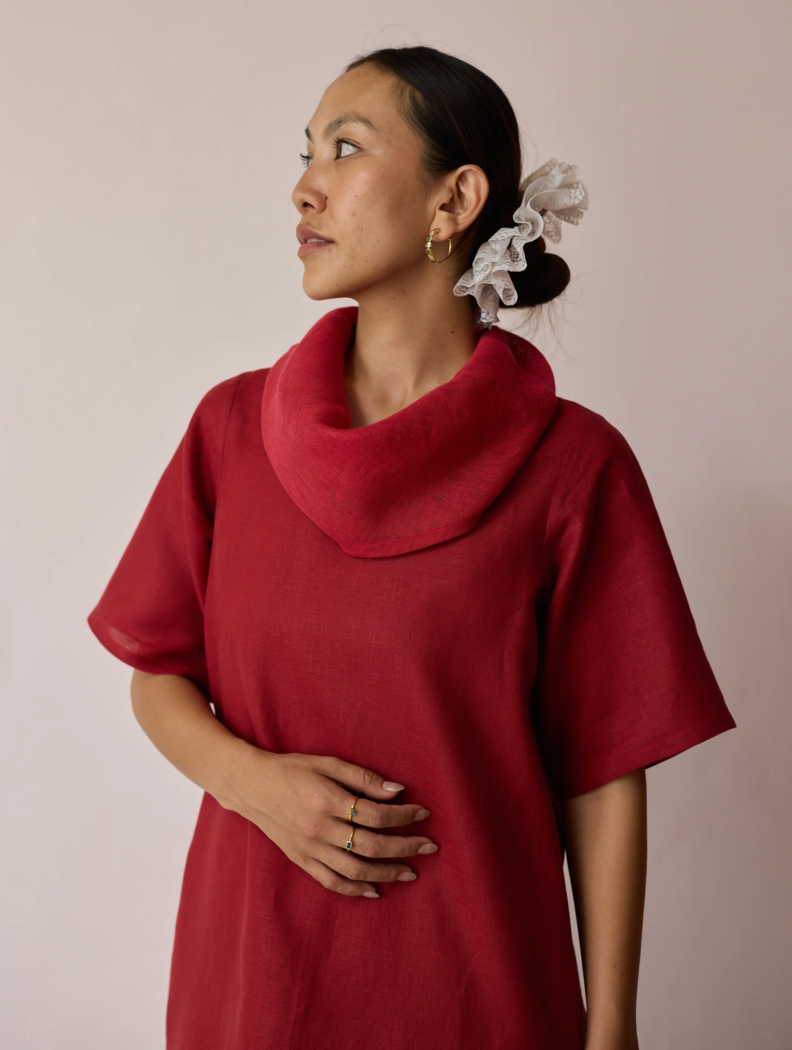 Kora Cowl-Neck Co-ord Set - Heirloom Red - Image 3