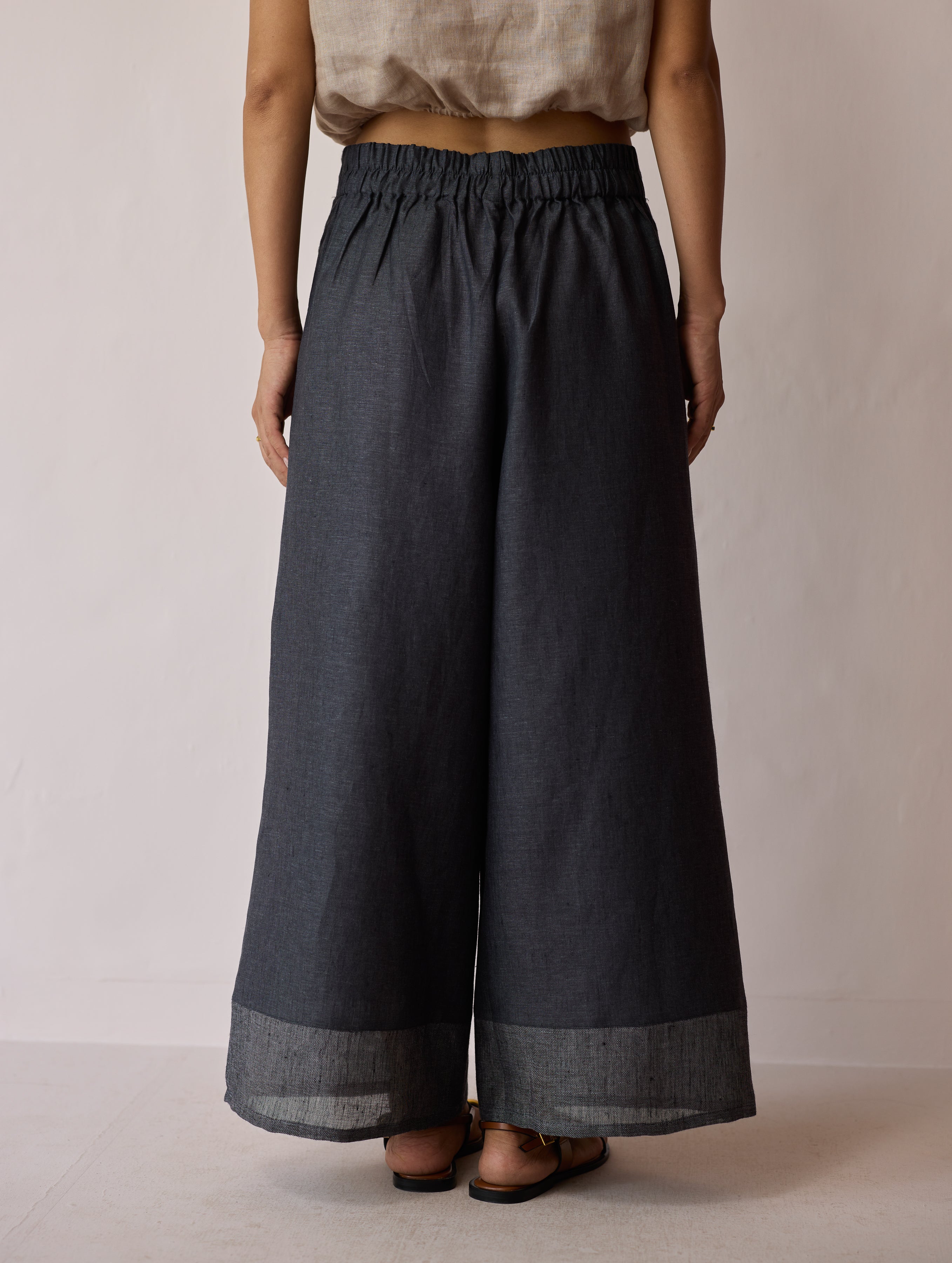 Lagom Wide Leg linen Pants - Charcoal - Image 7