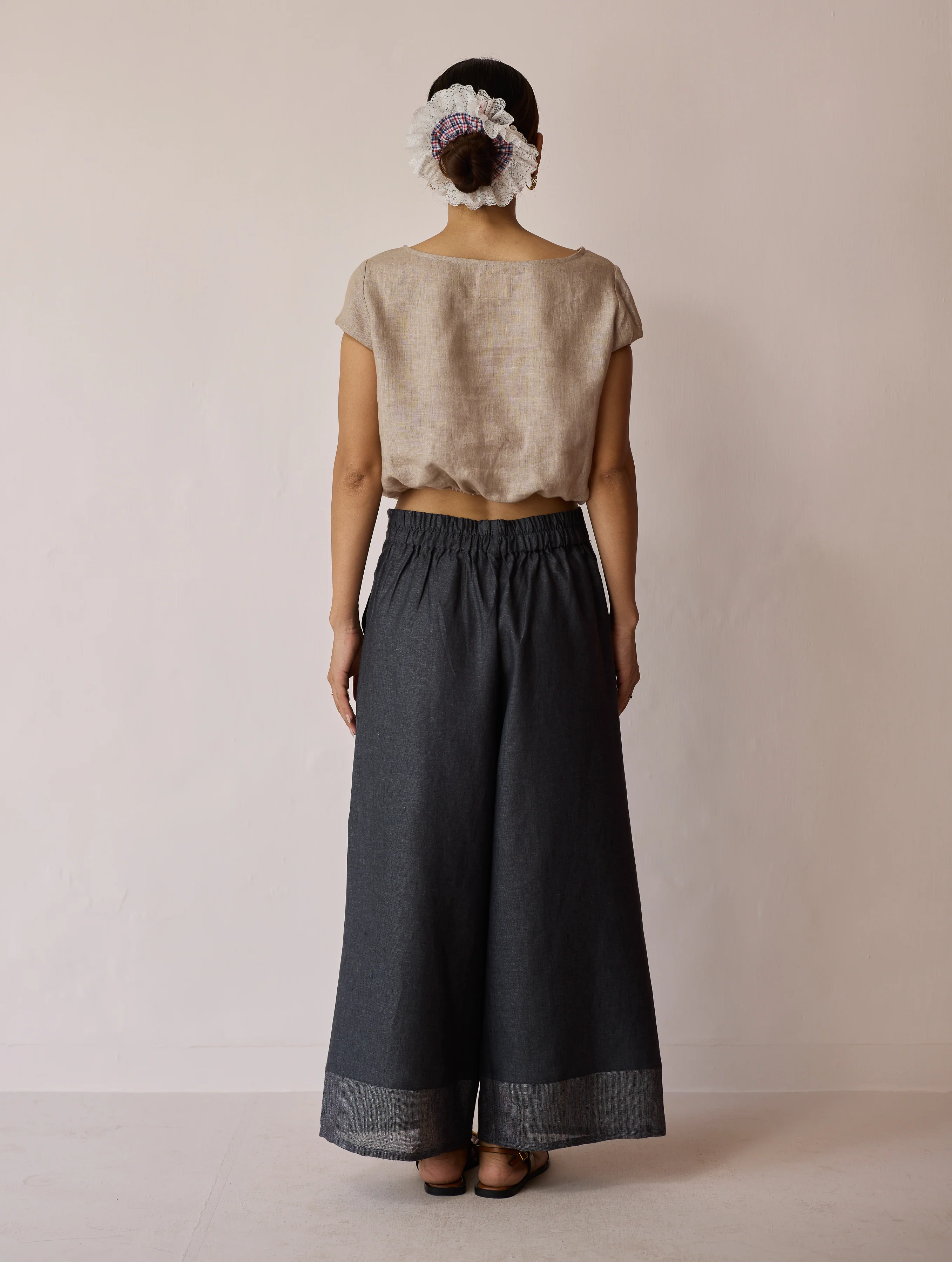 Lagom Wide Leg linen Pants - Charcoal - Image 9