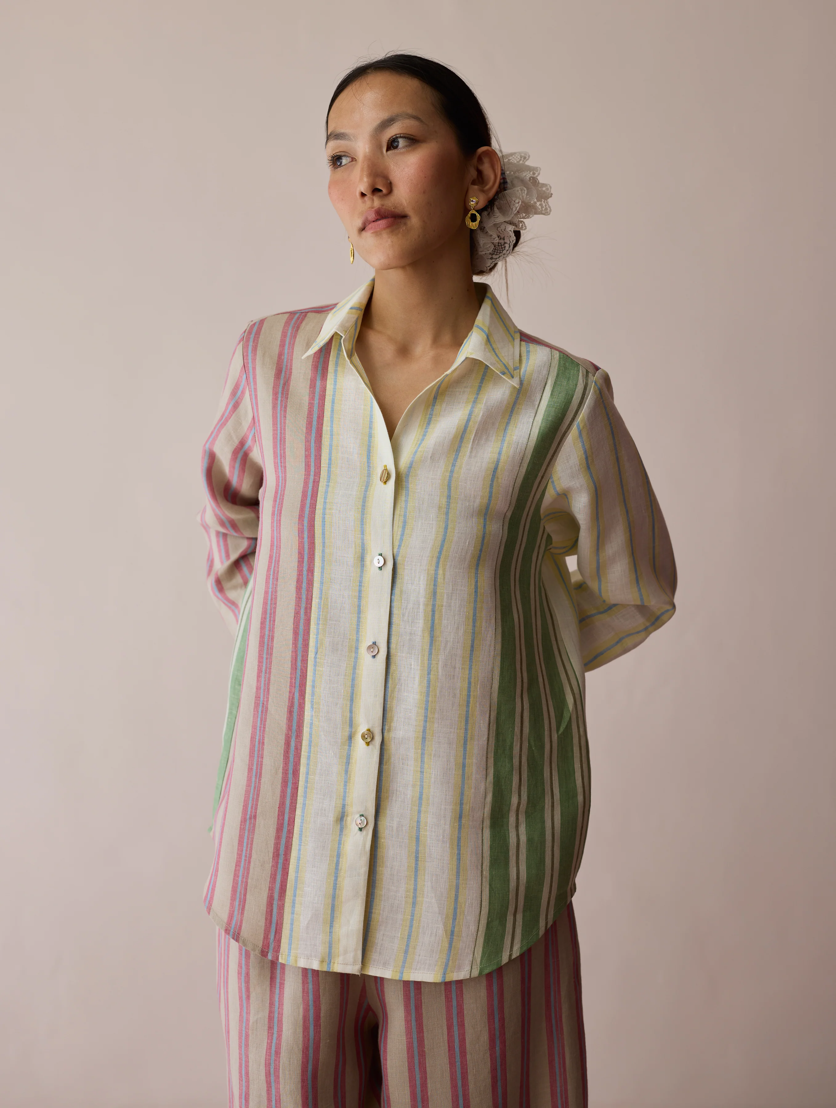 Leena Patchwork Linen Co-ord Set - Image 5