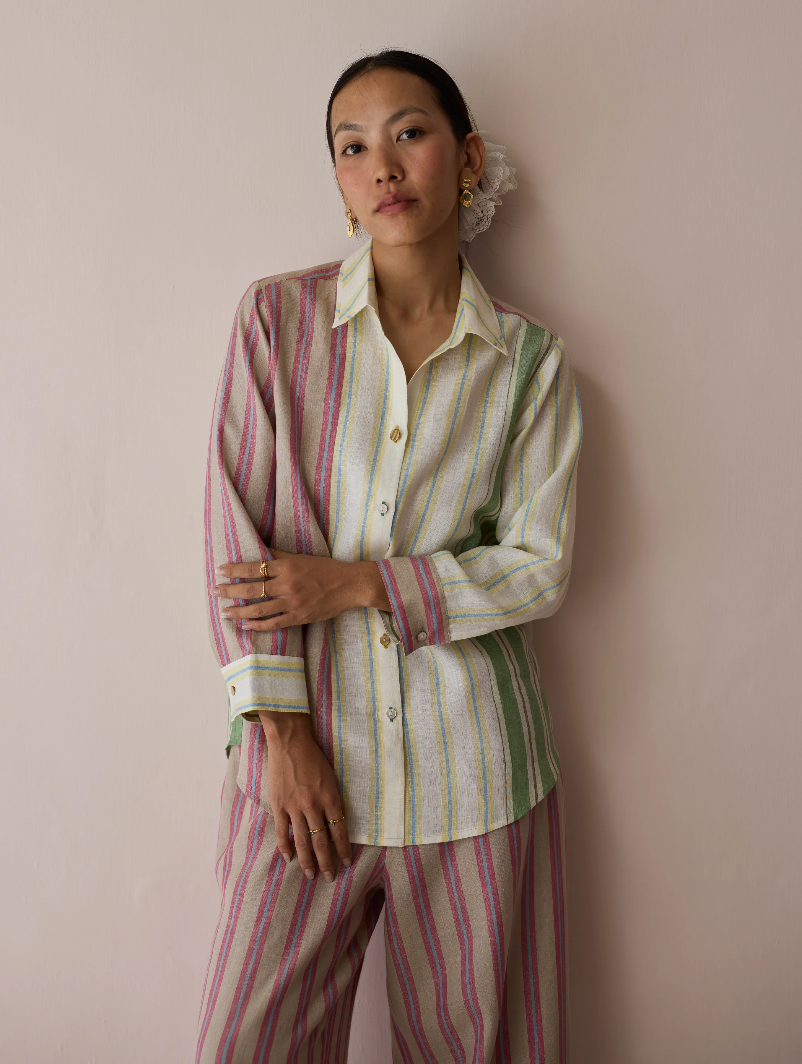Leena Patchwork Linen Co-ord Set - Image 8