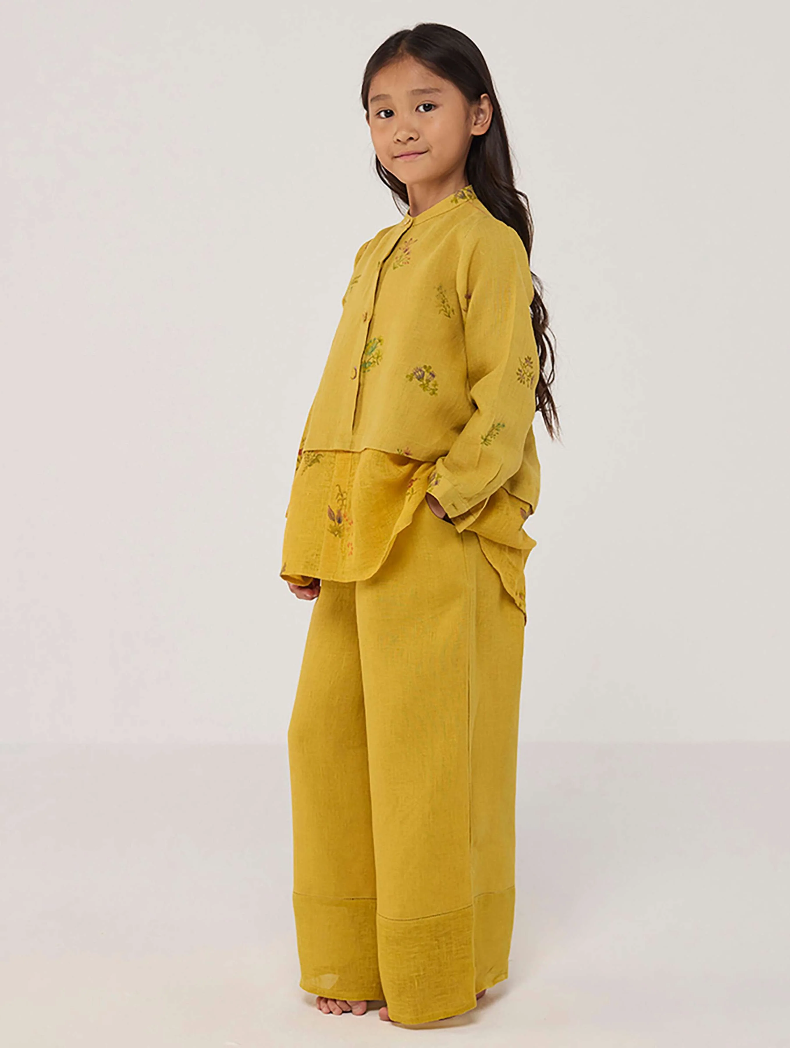 Leina A- Line Linen Co-ord Set - Ochre