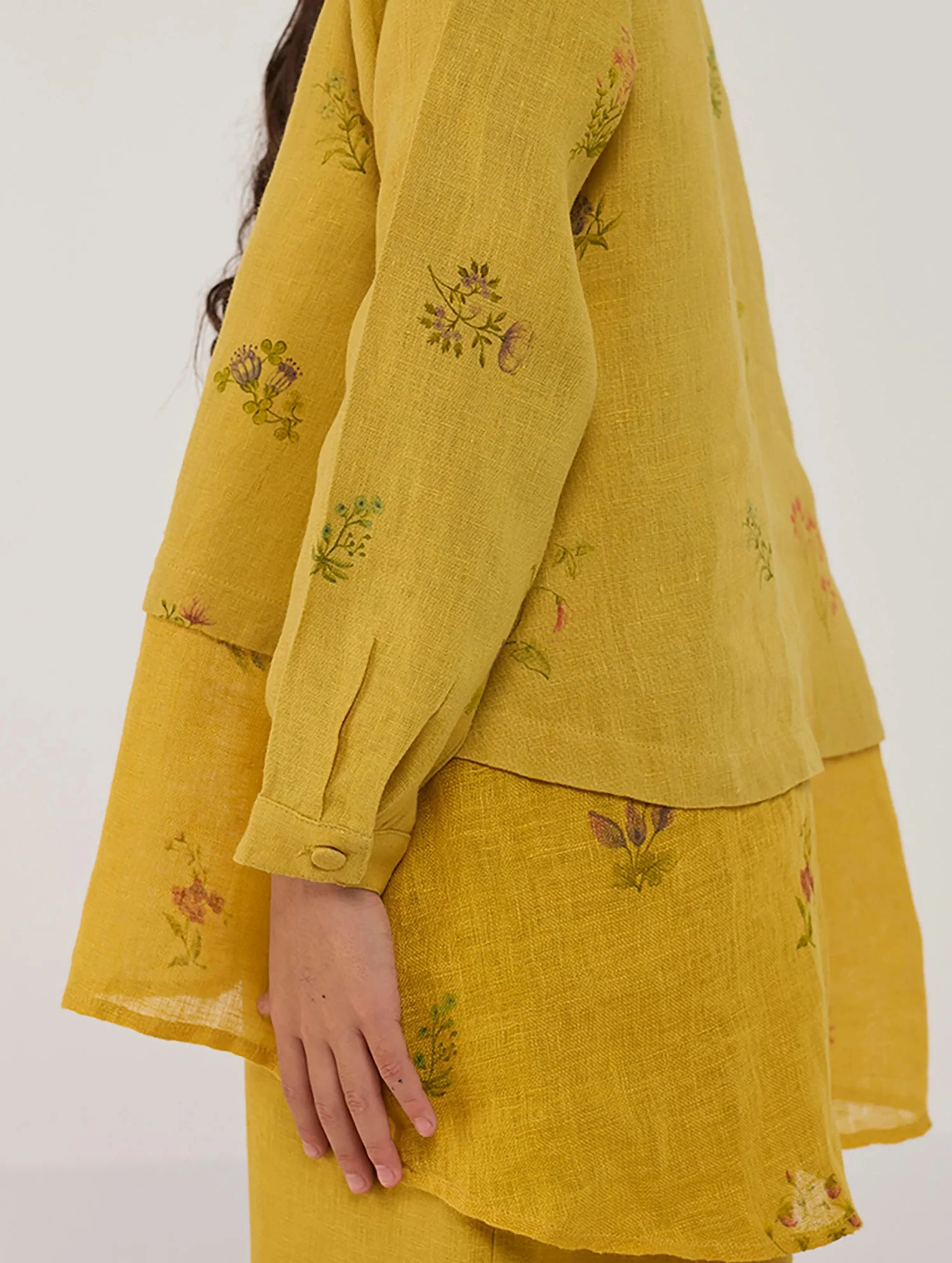 Leina A- Line Linen Co-ord Set - Ochre - Image 5