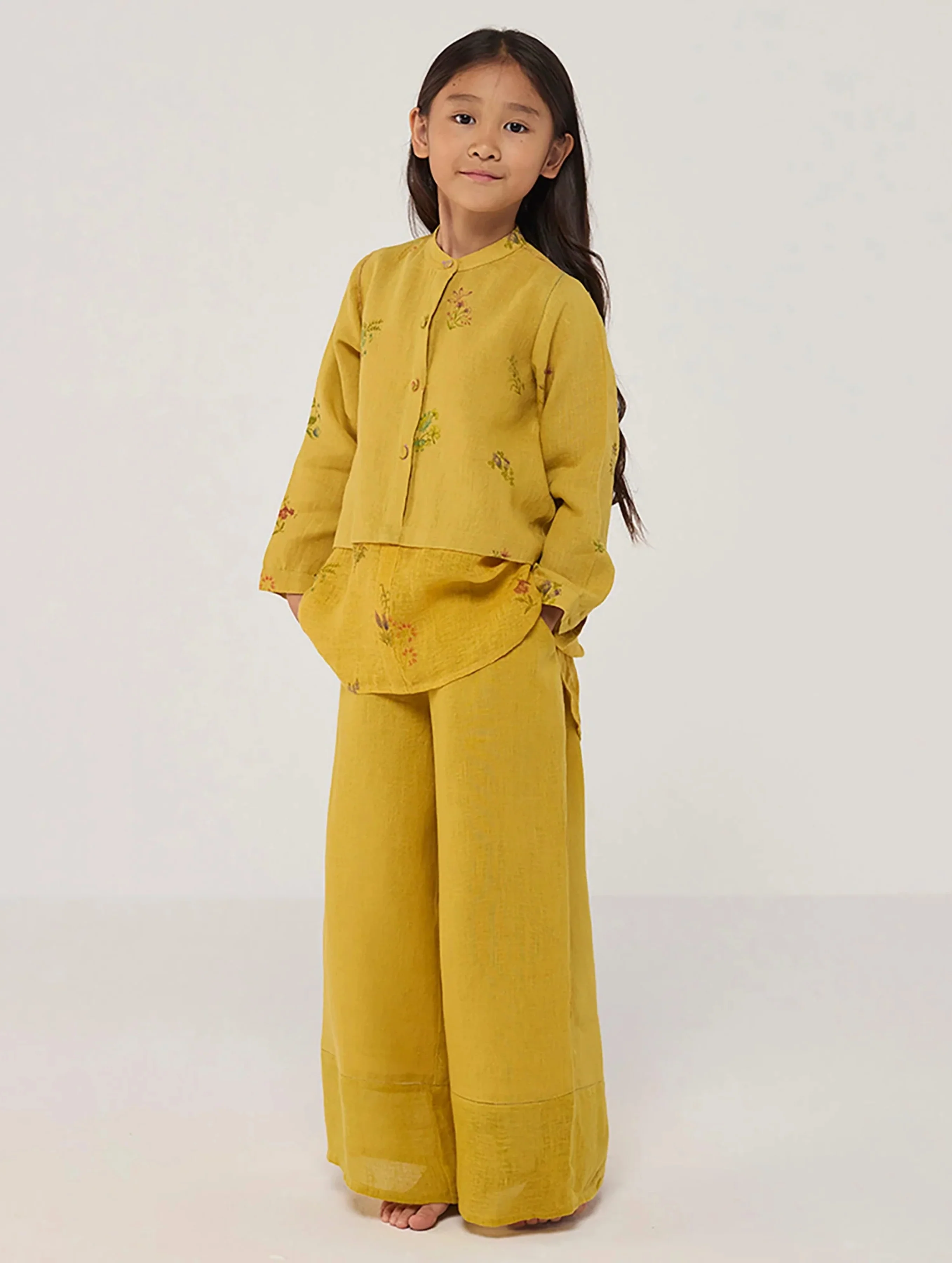 Leina A- Line Linen Co-ord Set - Ochre - Image 8