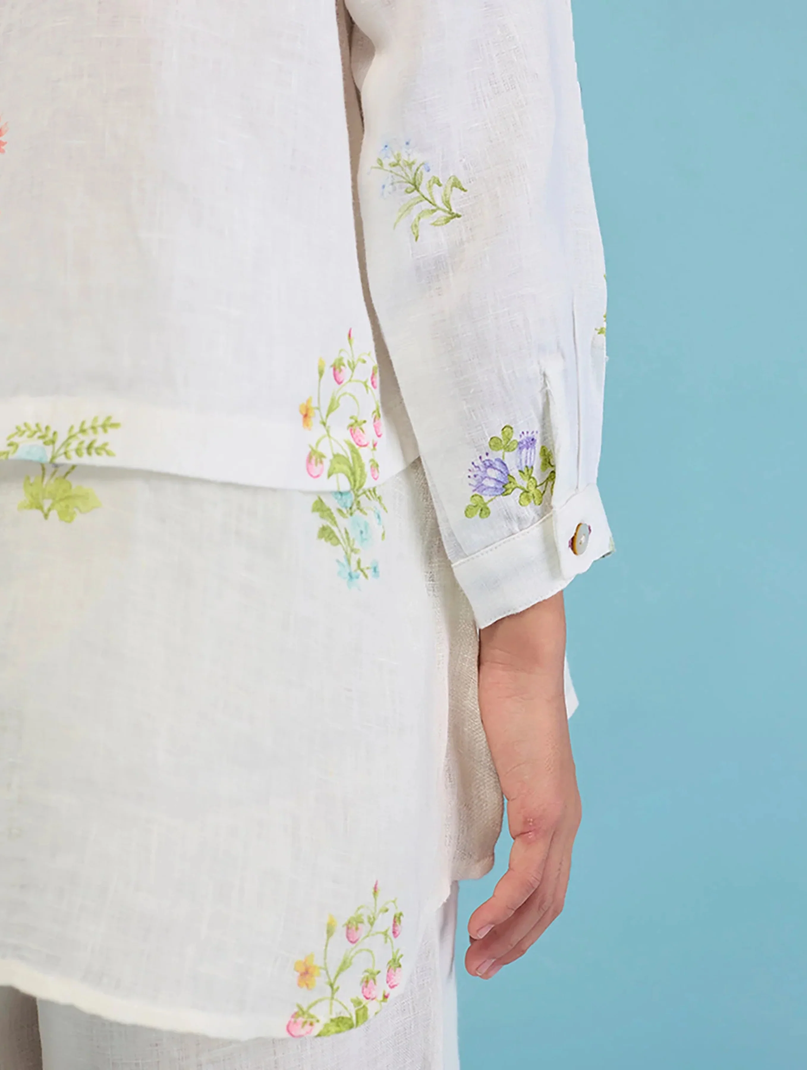 Leina A- Line Linen Co-ord Set - White - Image 6