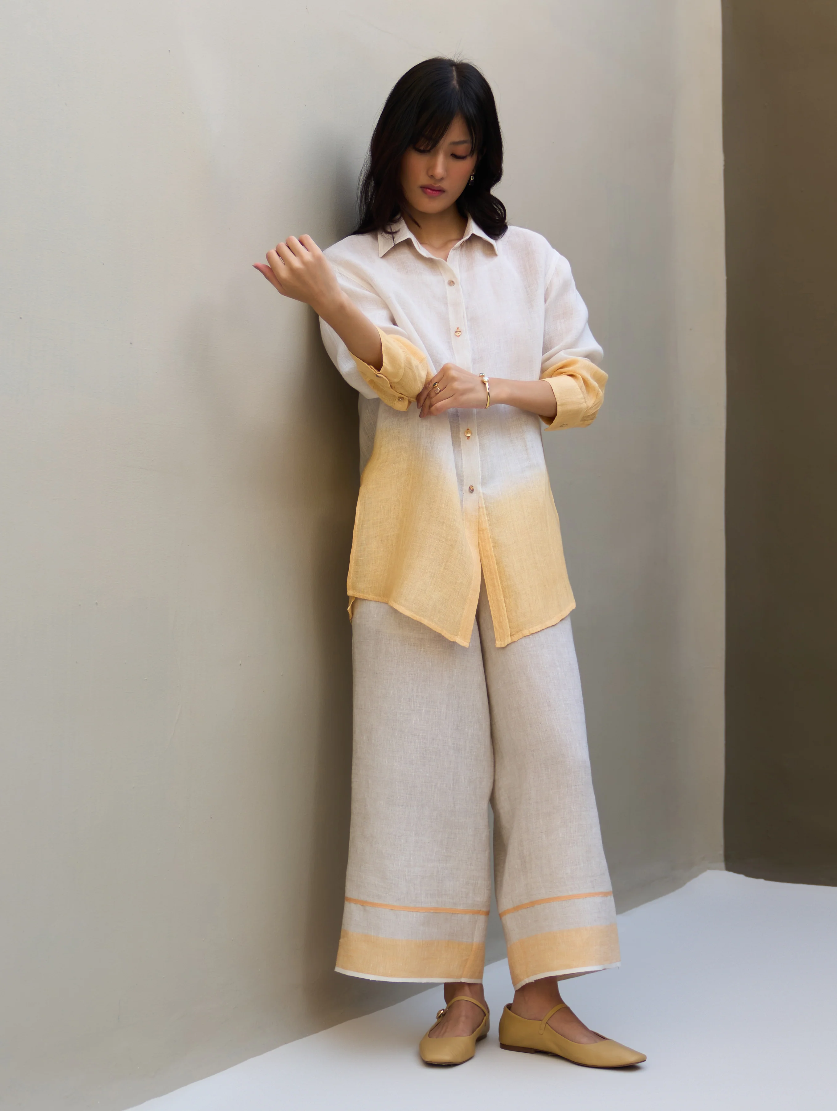 Lessa Sheer Linen Tie -Dye Shirt - Natural - Image 6