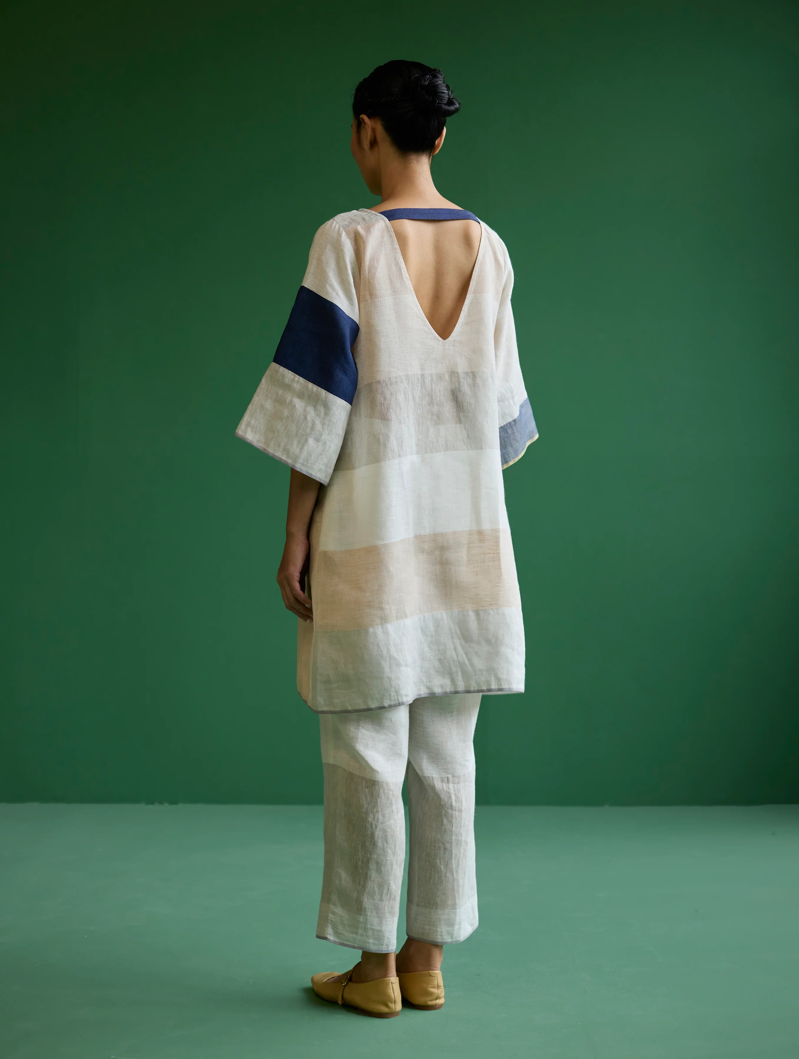 Lina Color-Blocked Co-ord Set - Ivory - Image 4