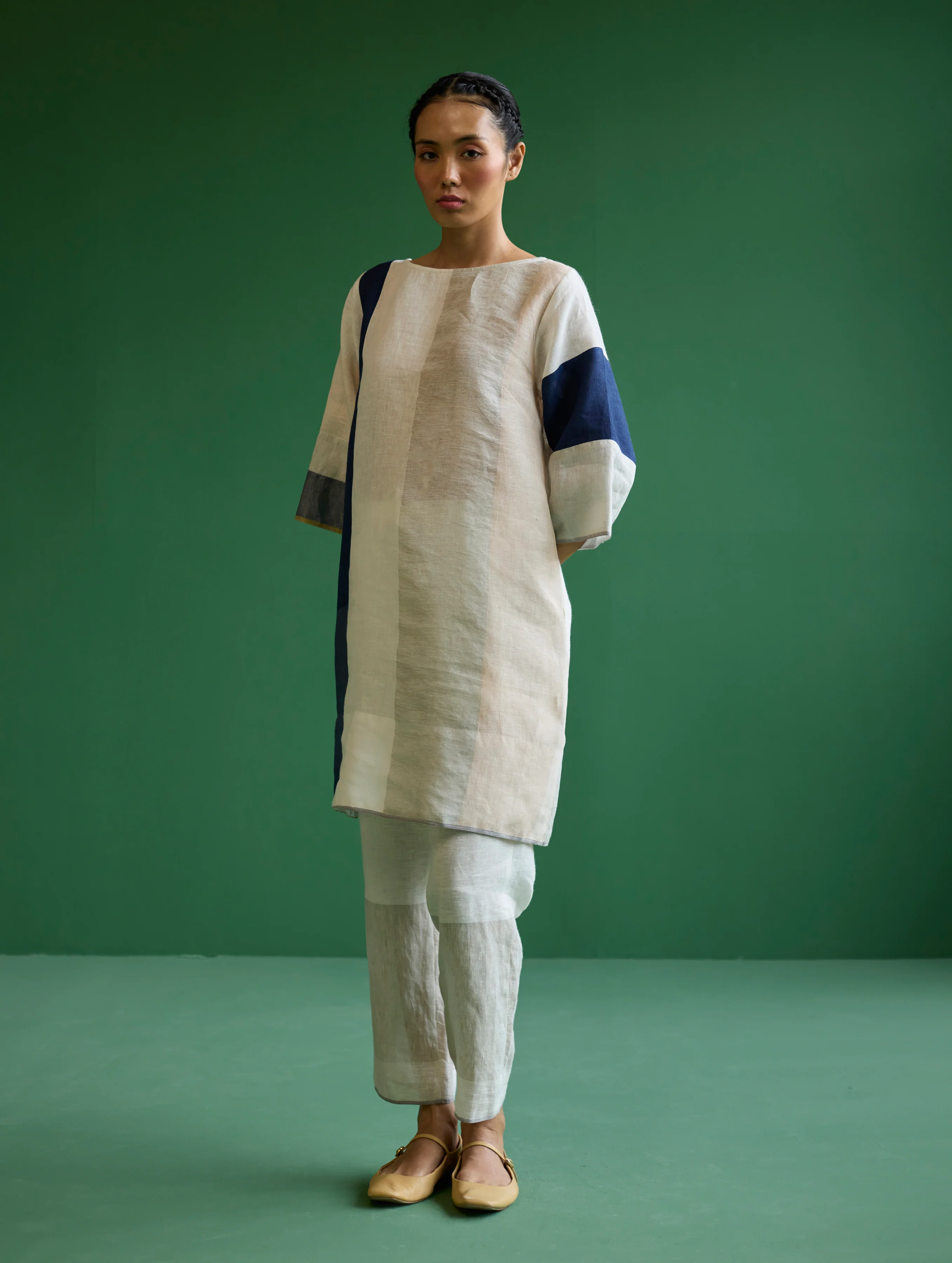 Lina Color-Blocked Co-ord Set - Ivory - Image 6