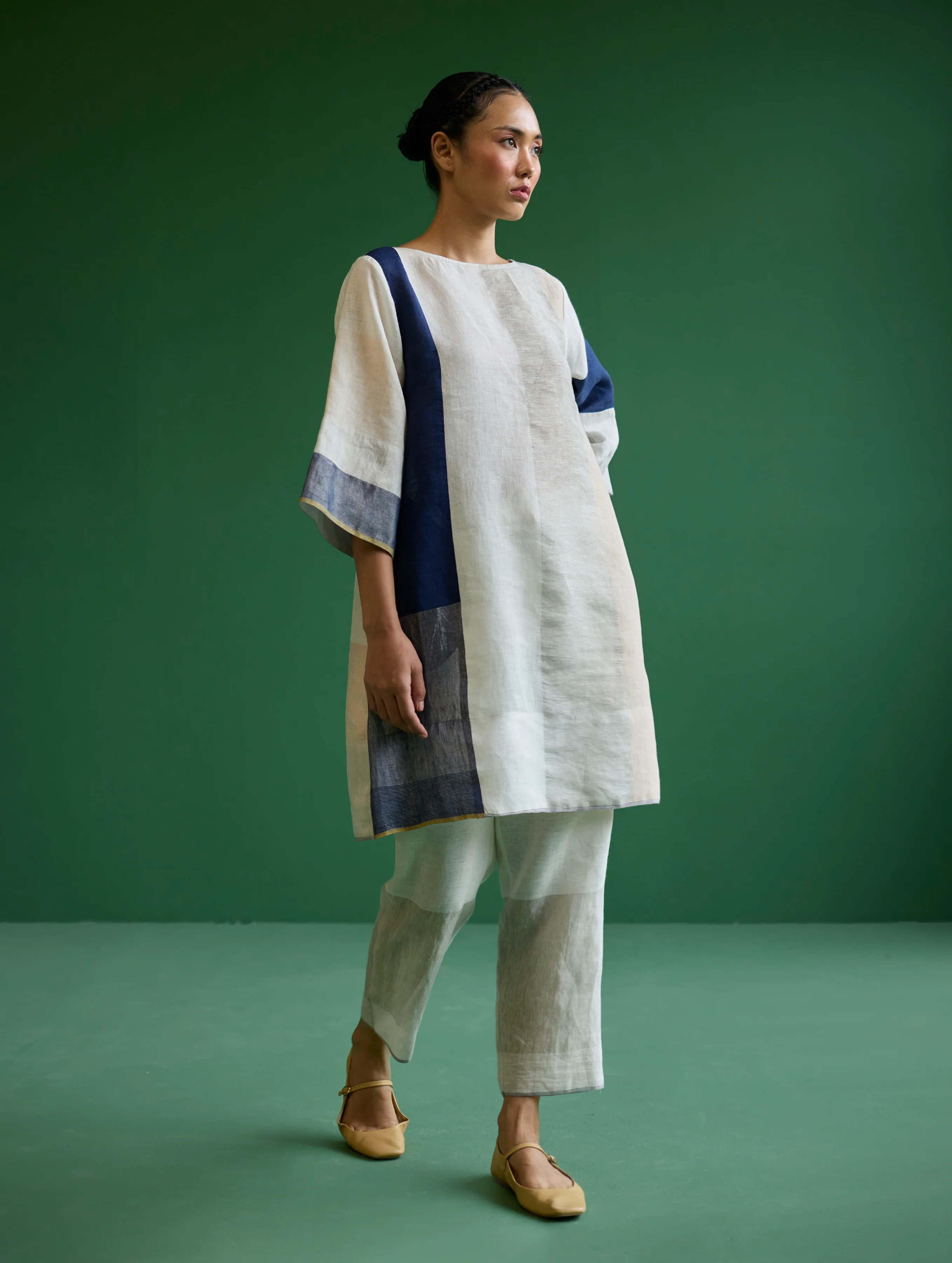 Lina Color-Blocked Co-ord Set - Ivory - Image 8
