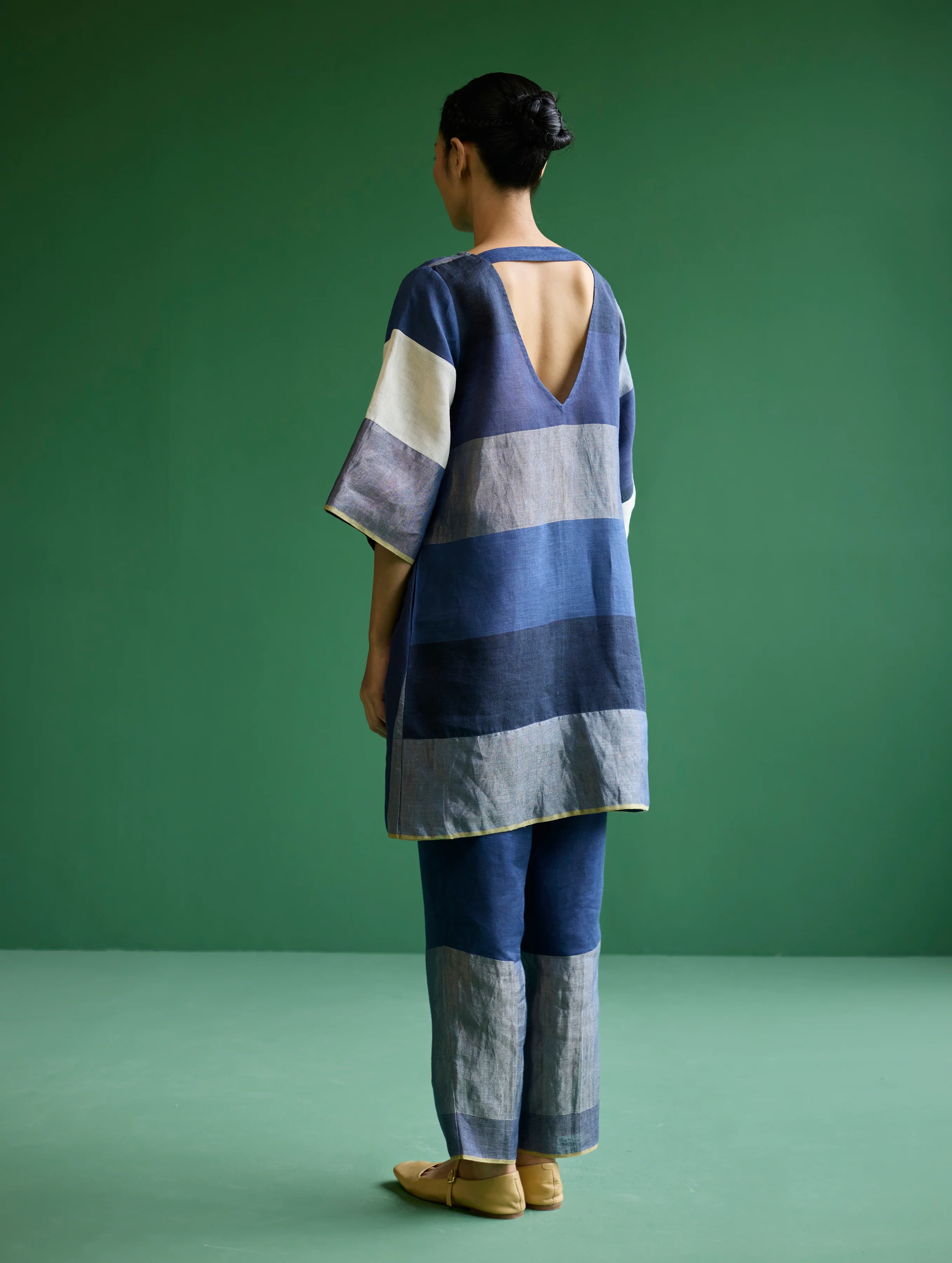 Lina Color-Blocked Co-ord Set - Navy - Image 5