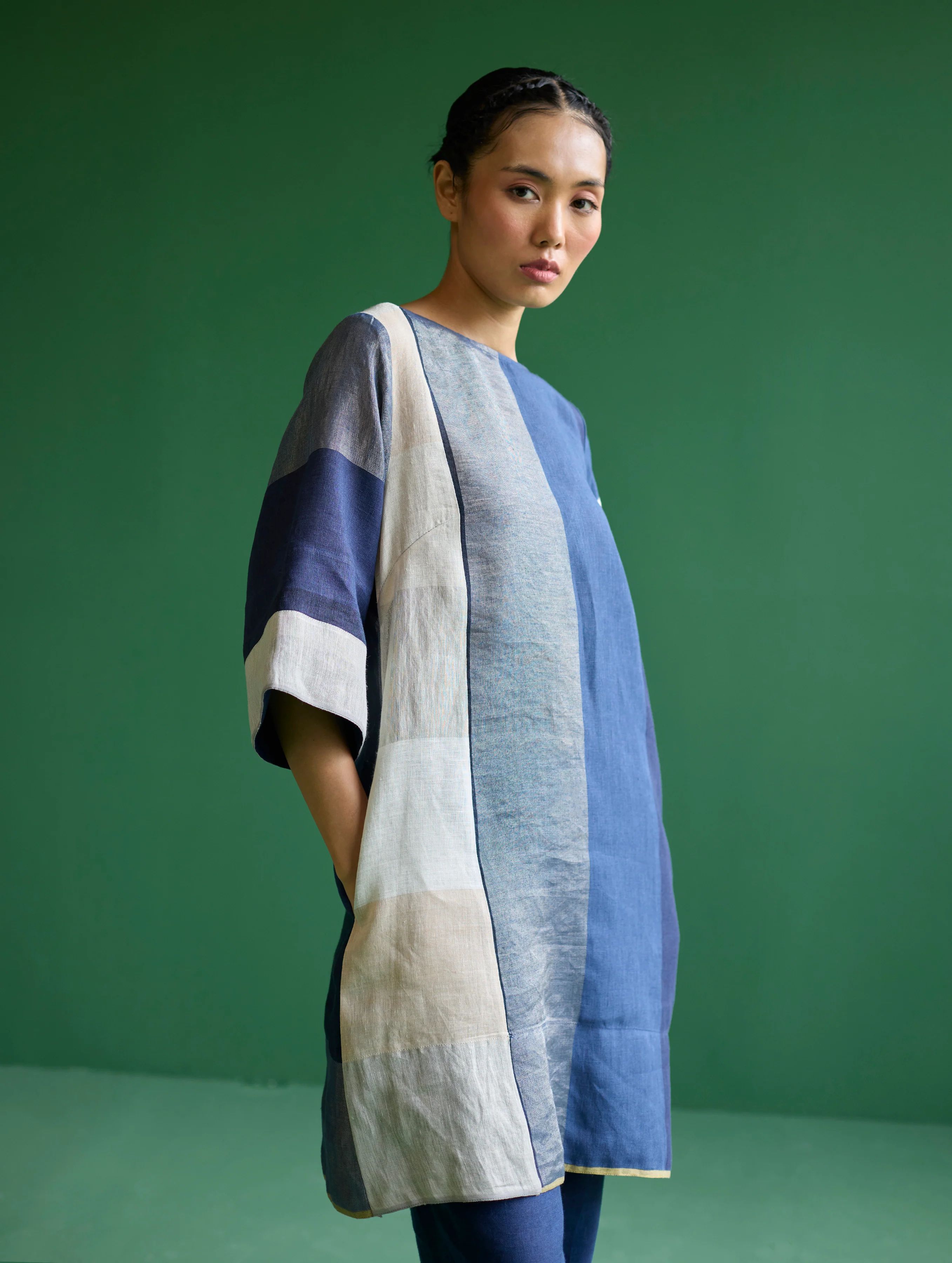 Lina Color-Blocked Co-ord Set - Navy - Image 6