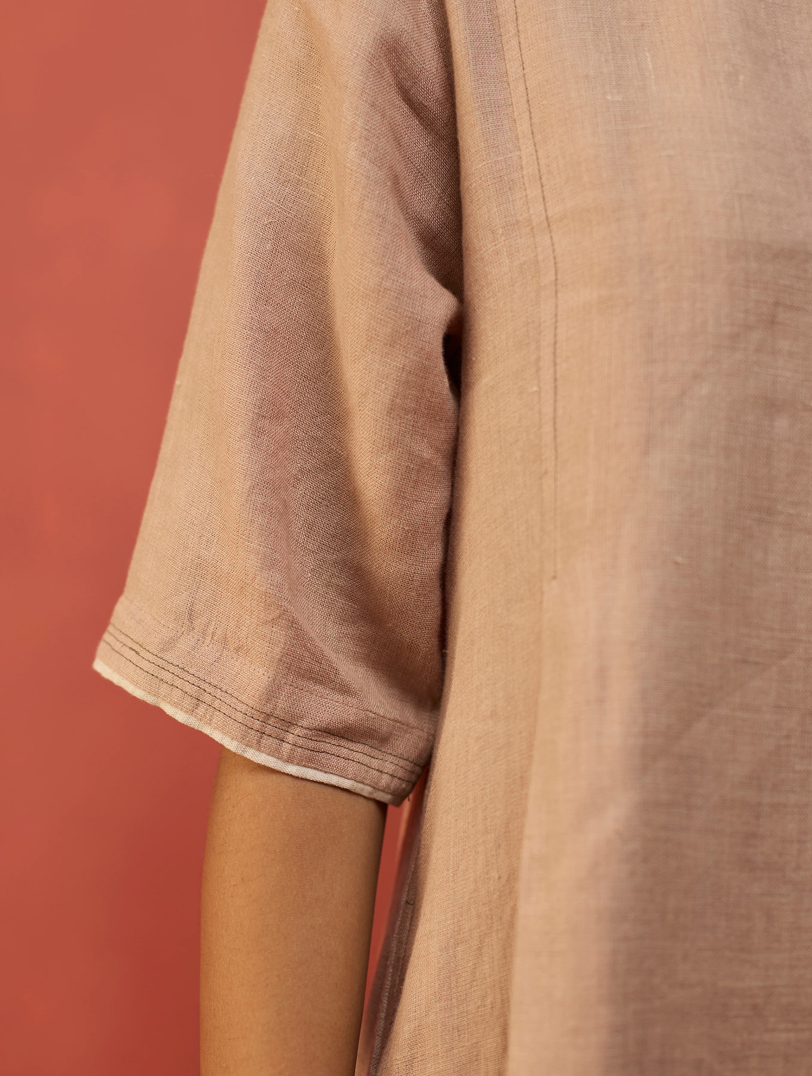 Maki Pleated Linen Dress - Dusty Rose - Image 6