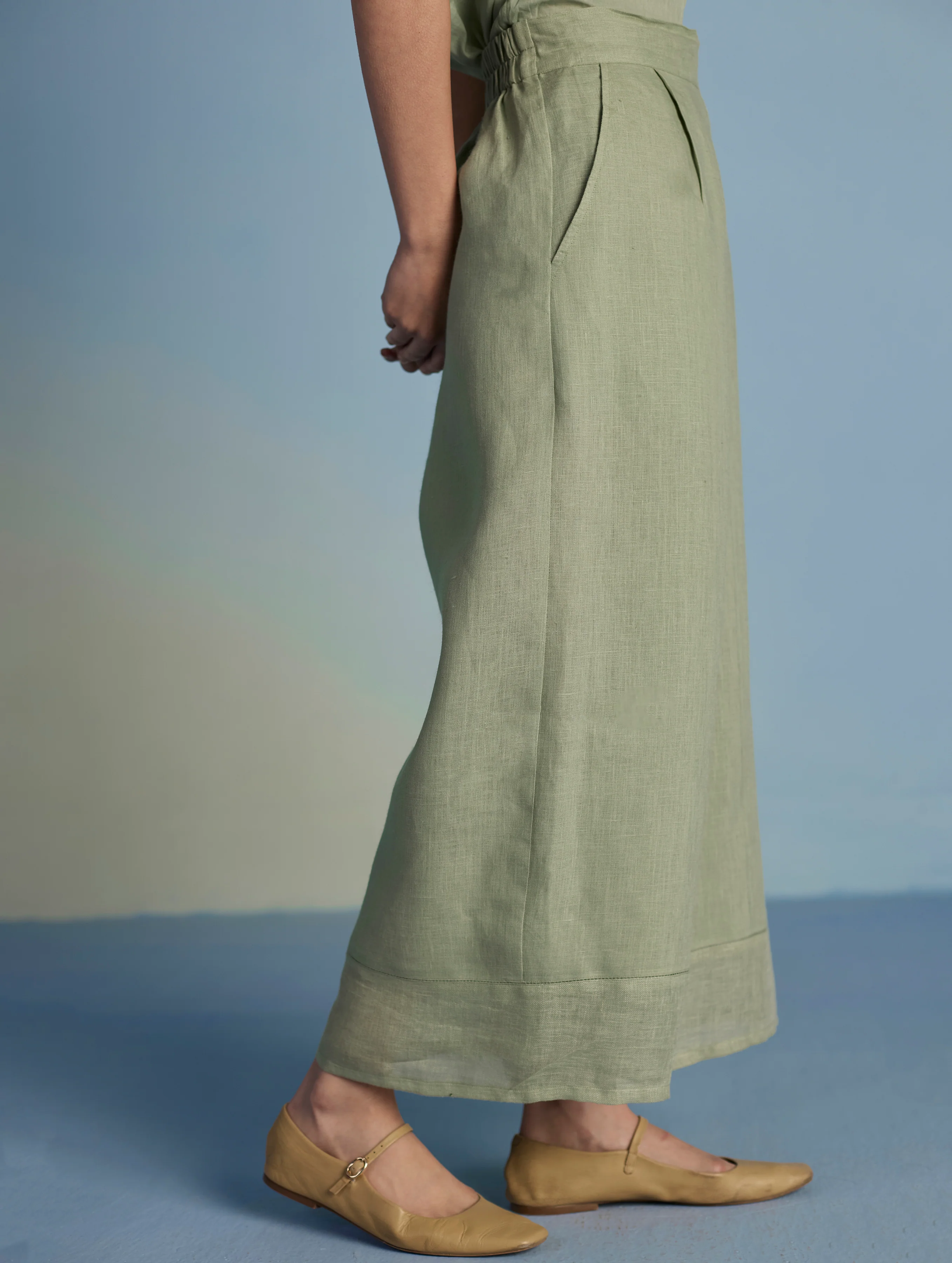 Mapa Linen Culottes - Mint - Image 6