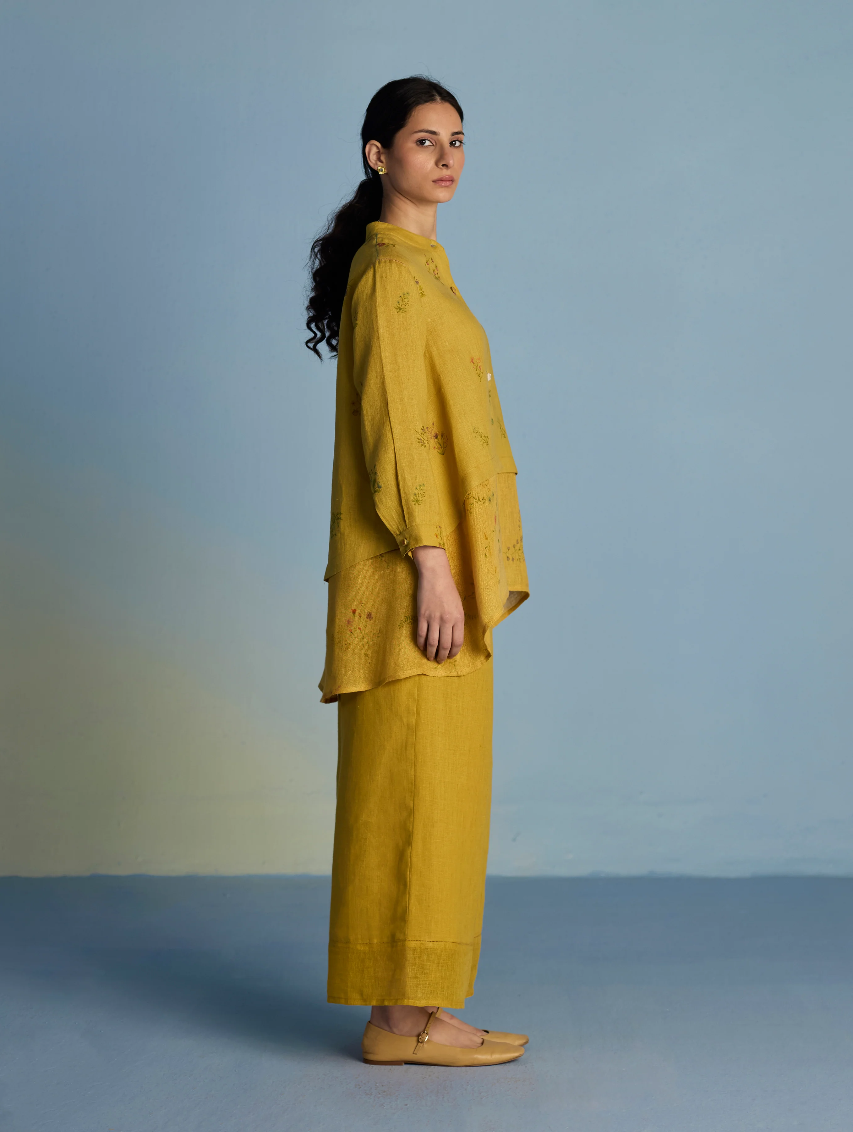Mapa Linen Culottes - Ochre - Image 8