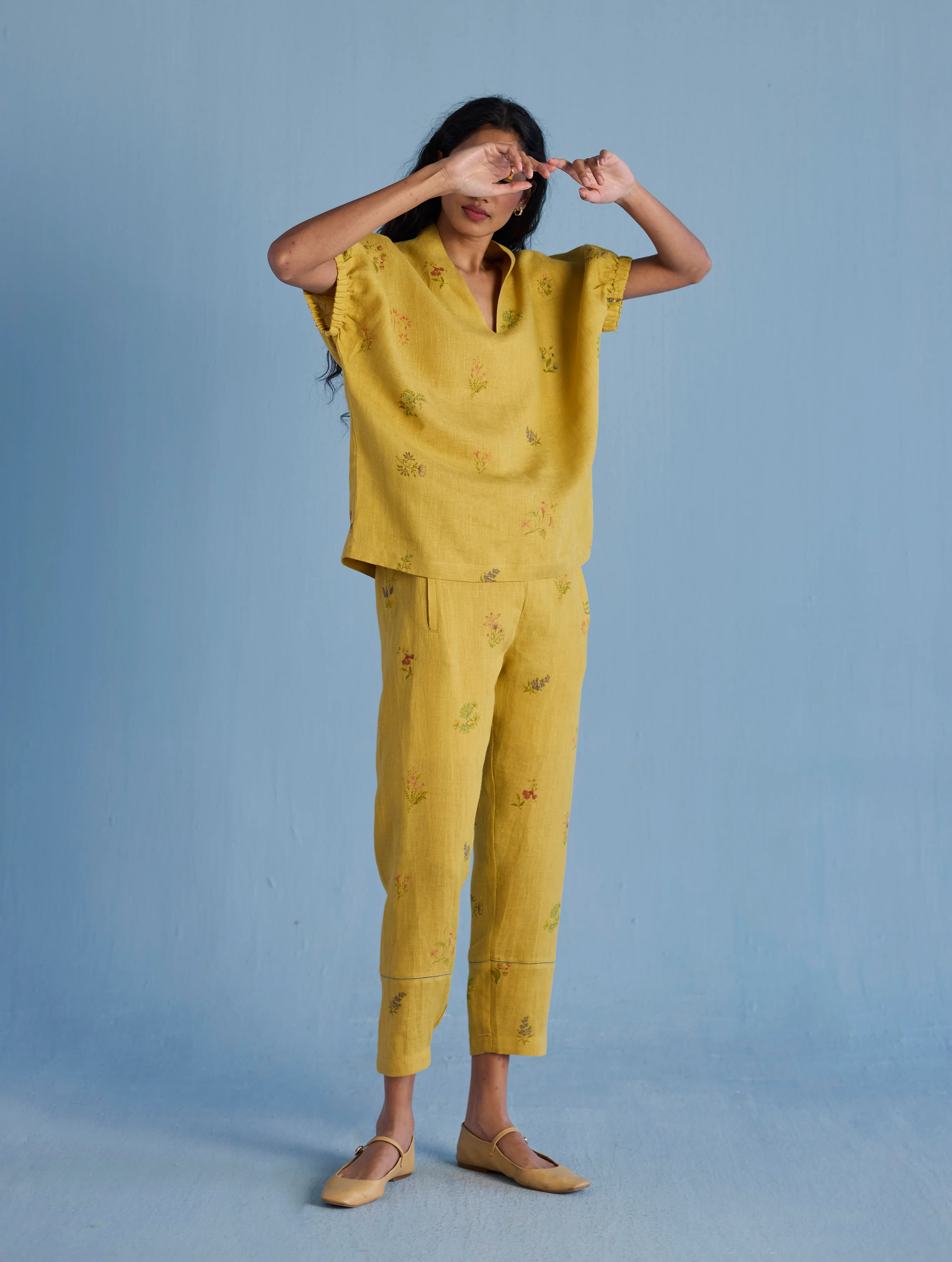 Mihen Elasticated Sleeve Co-ord Set - Ochre - Image 3