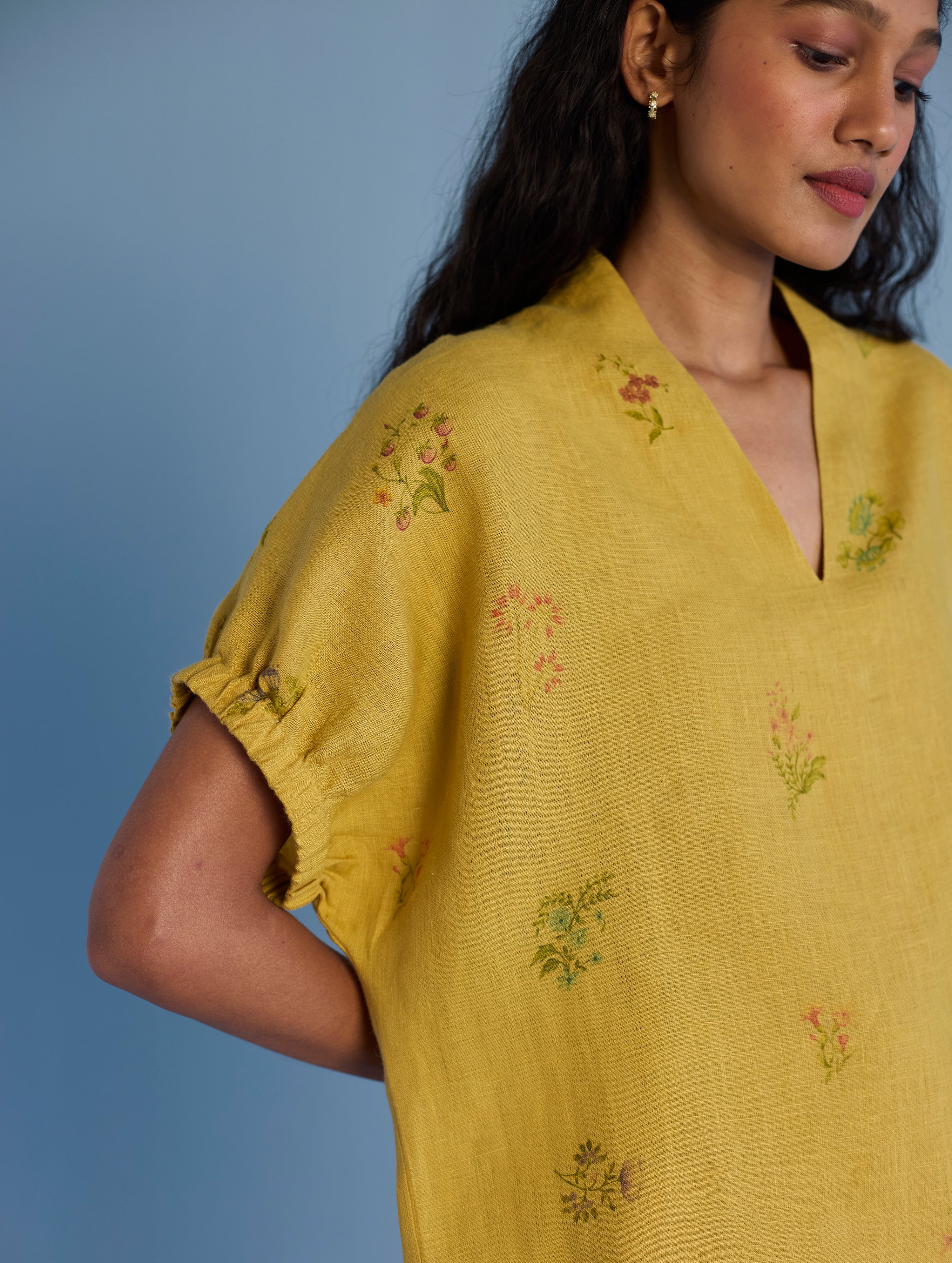 Mihen Elasticated Sleeve Co-ord Set - Ochre - Image 4