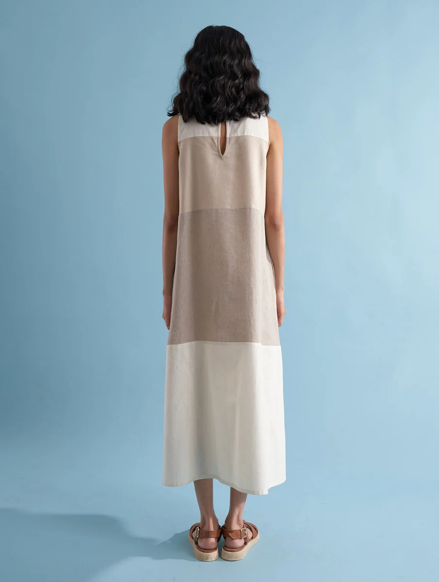 Miki Color-Blocked Linen Dress - Dawn - Image 4