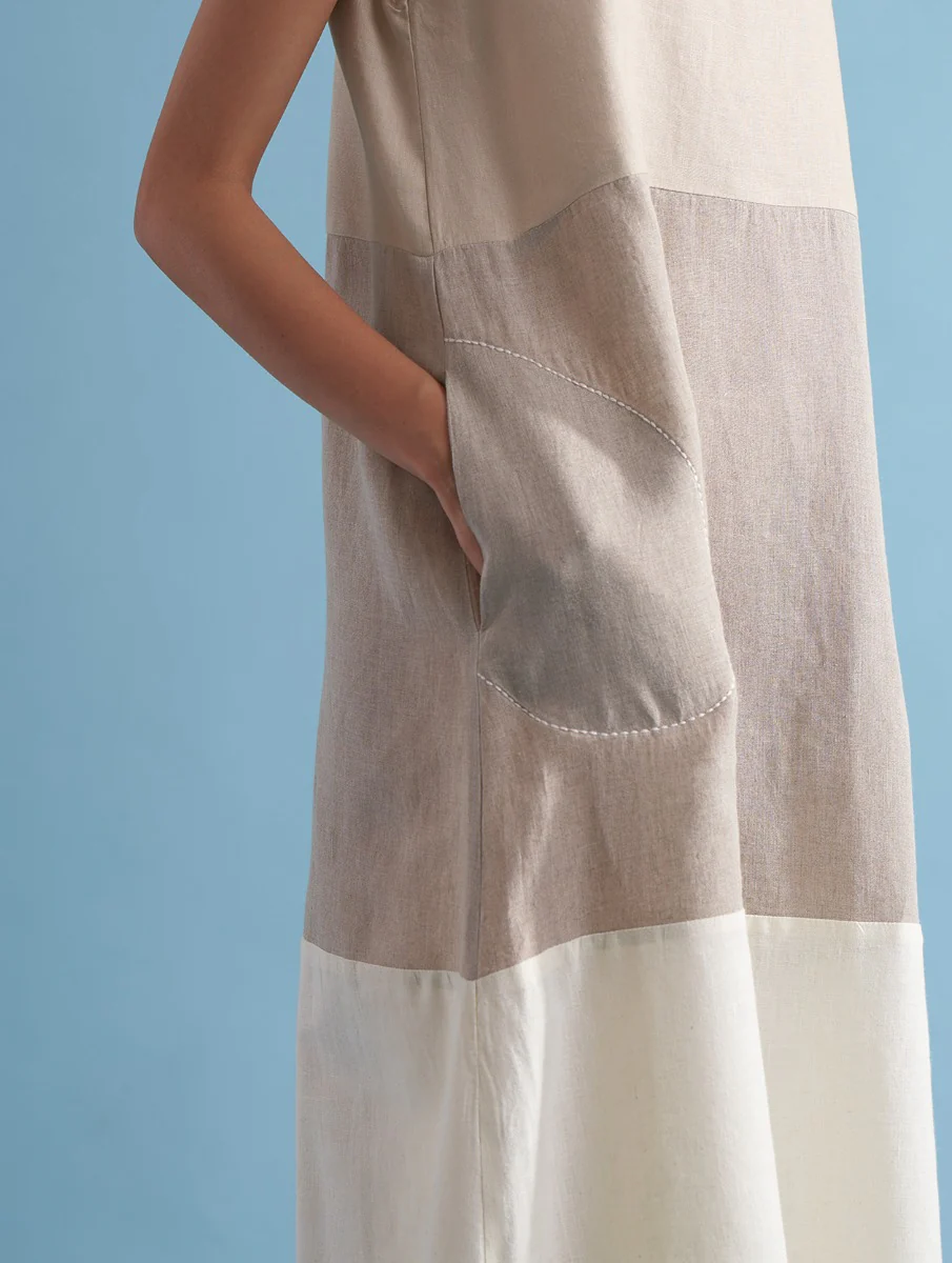 Miki Color-Blocked Linen Dress - Dawn - Image 5