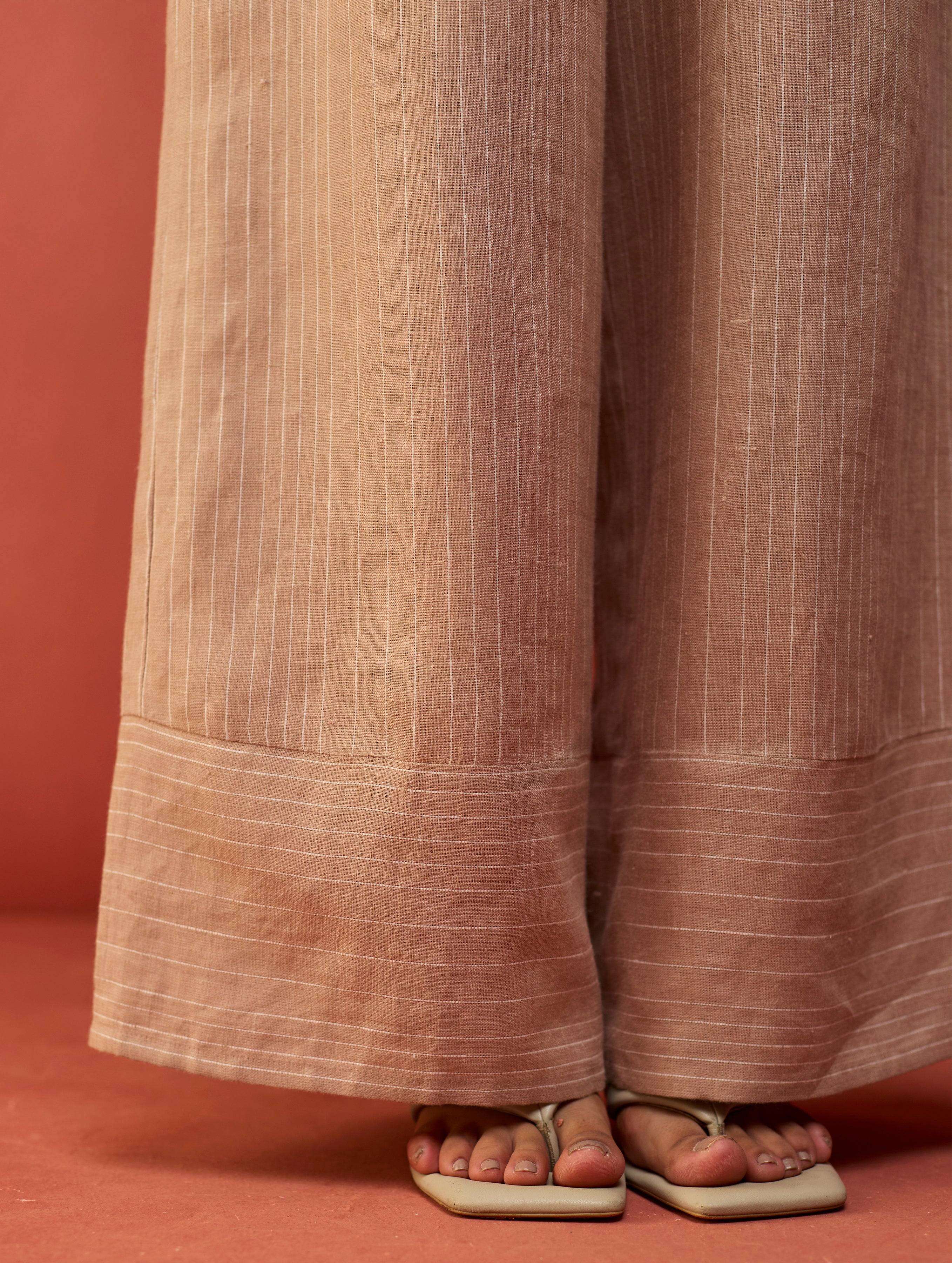 Misato Stripe Linen Co-ord Set - Dusty Rose - Image 11