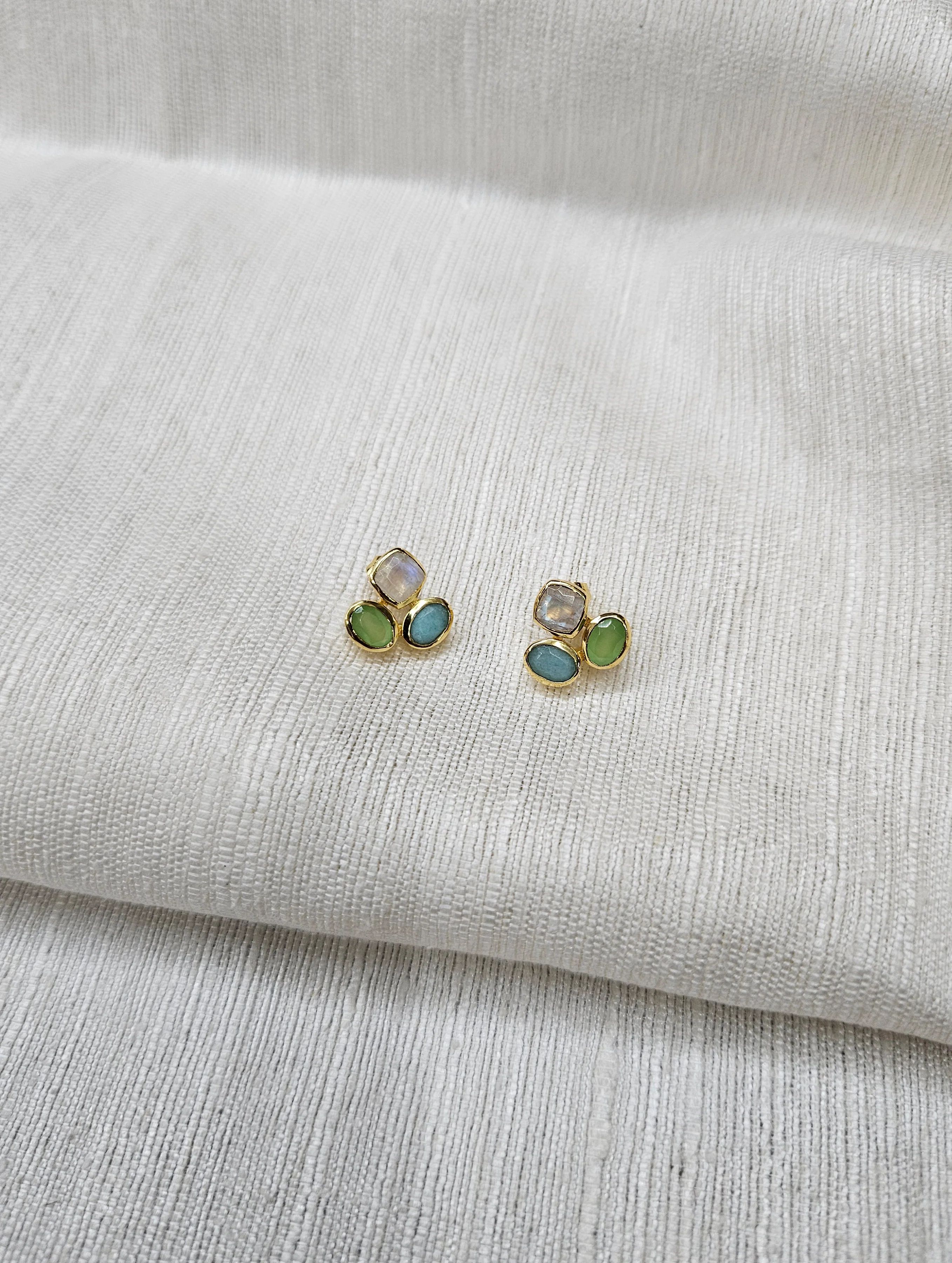 Myra Stud Earrings - Sea - Image 2