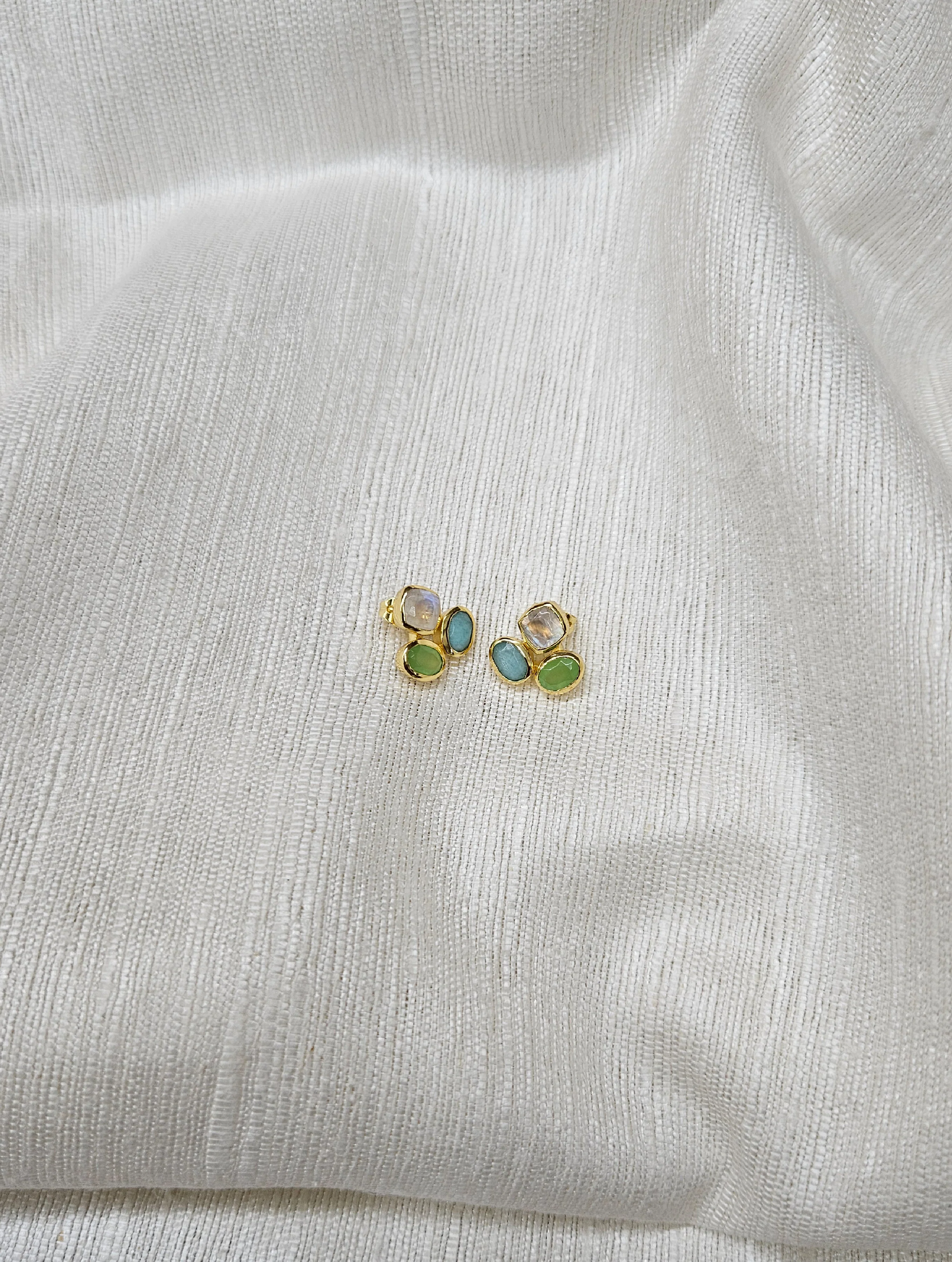 Myra Stud Earrings - Sea - Image 3