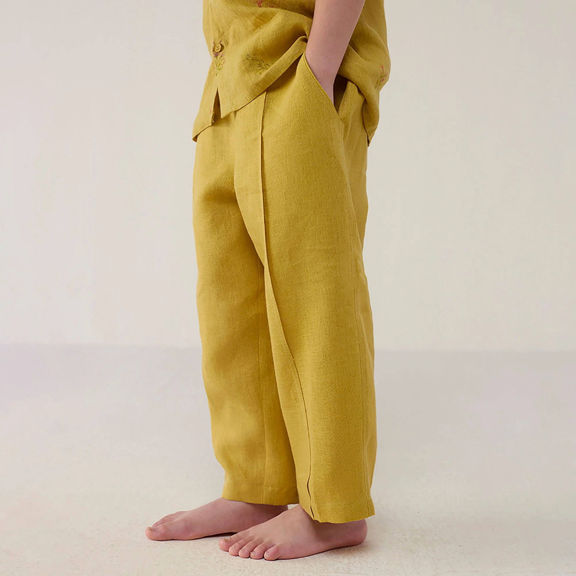 Neo Timeless Linen Pants - Ochre - Image 3