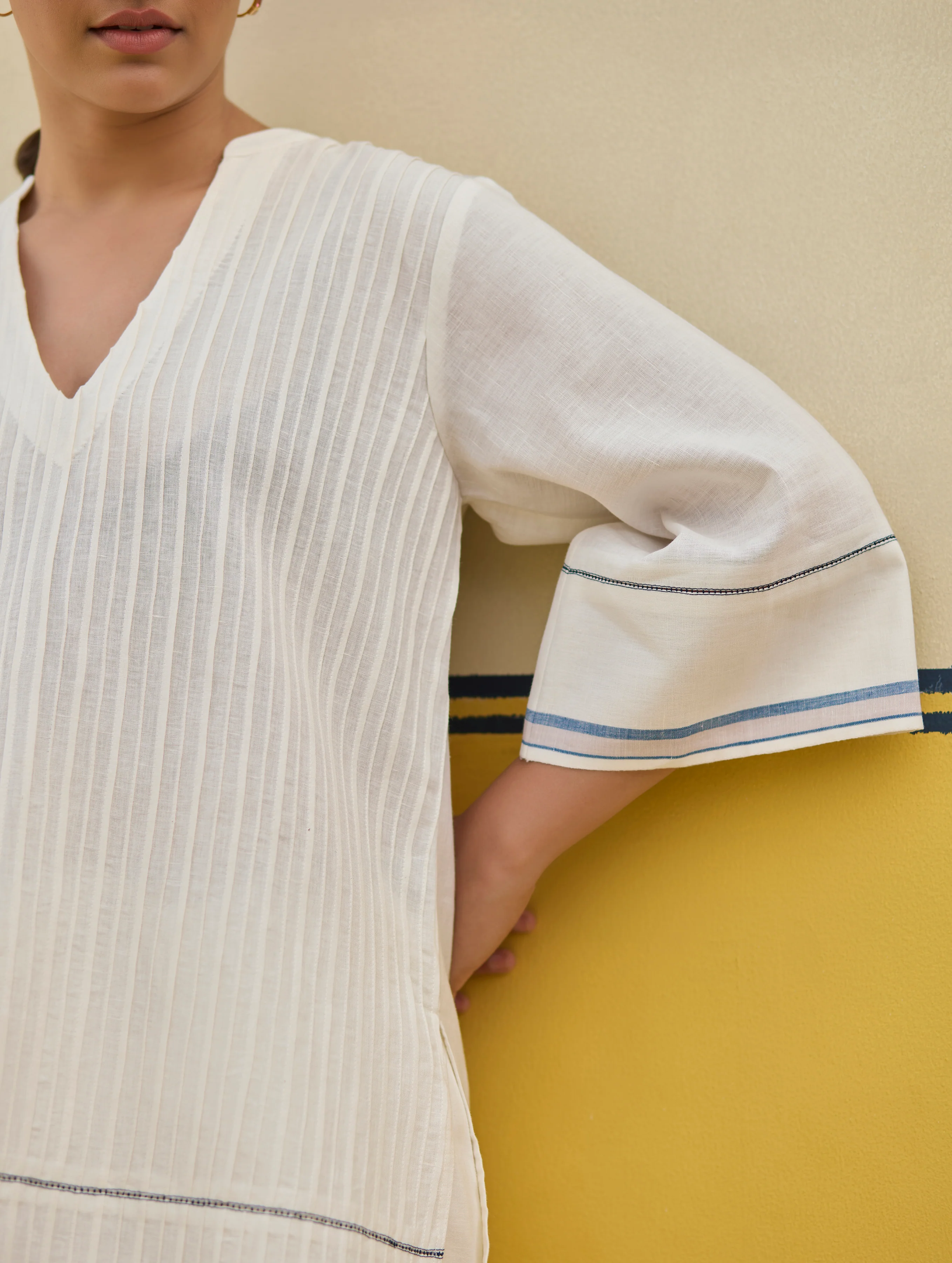 Neri Border Linen Co-ord Set - Ivory - Image 2