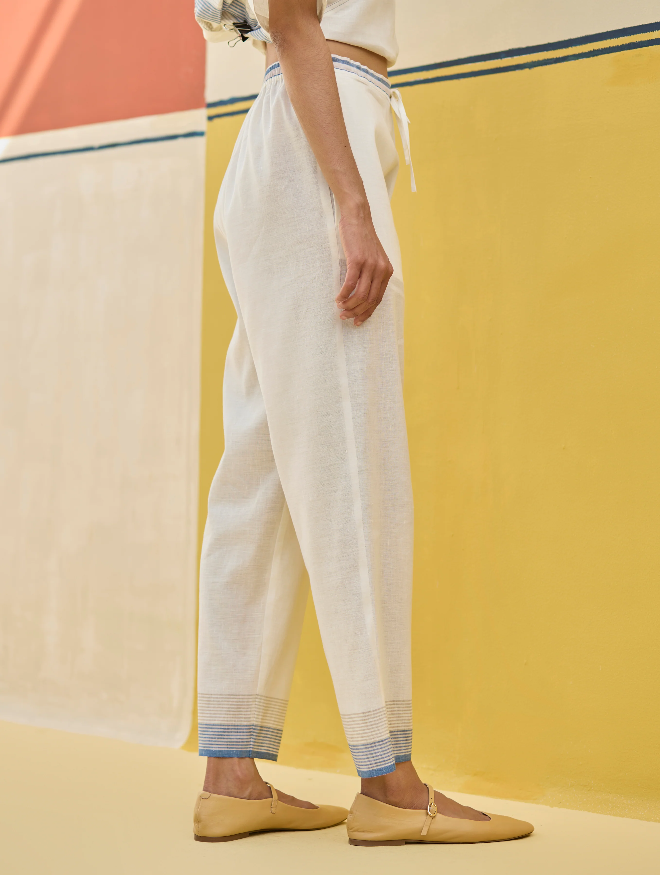 Neri Border Linen Co-ord Set - Ivory - Image 7