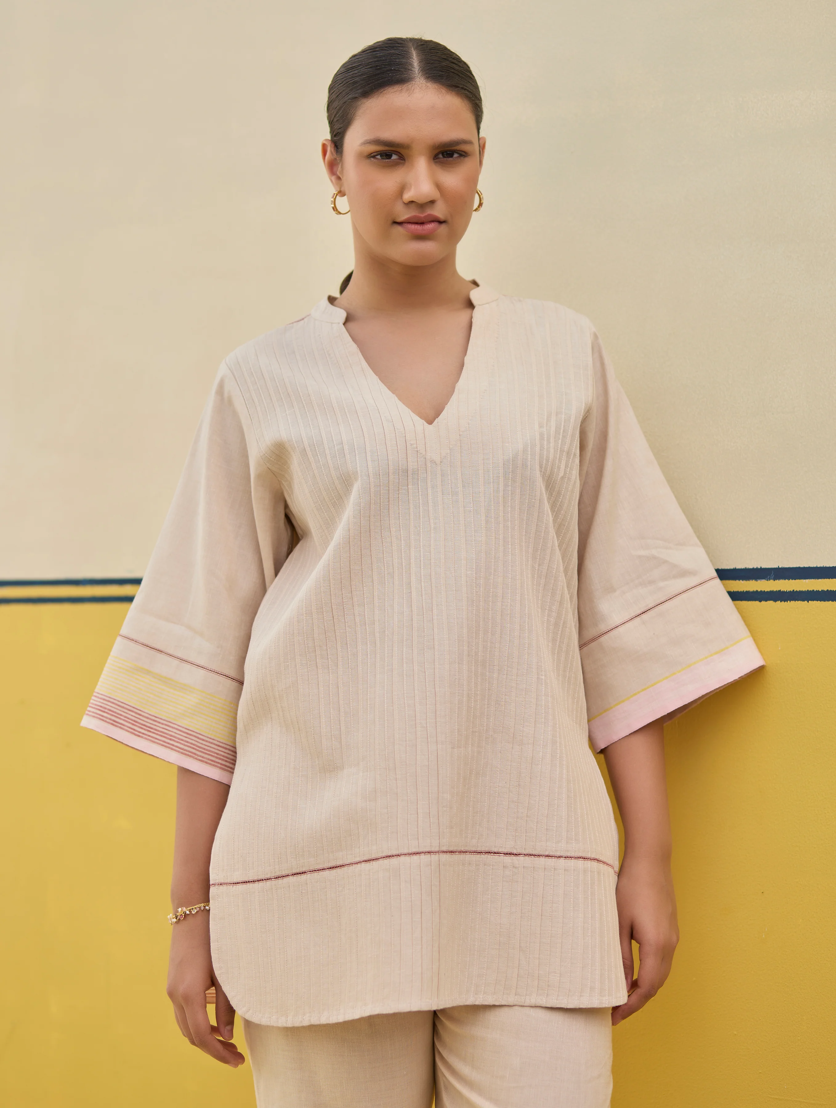Neri Border Linen Co-ord Set - Sand - Image 4