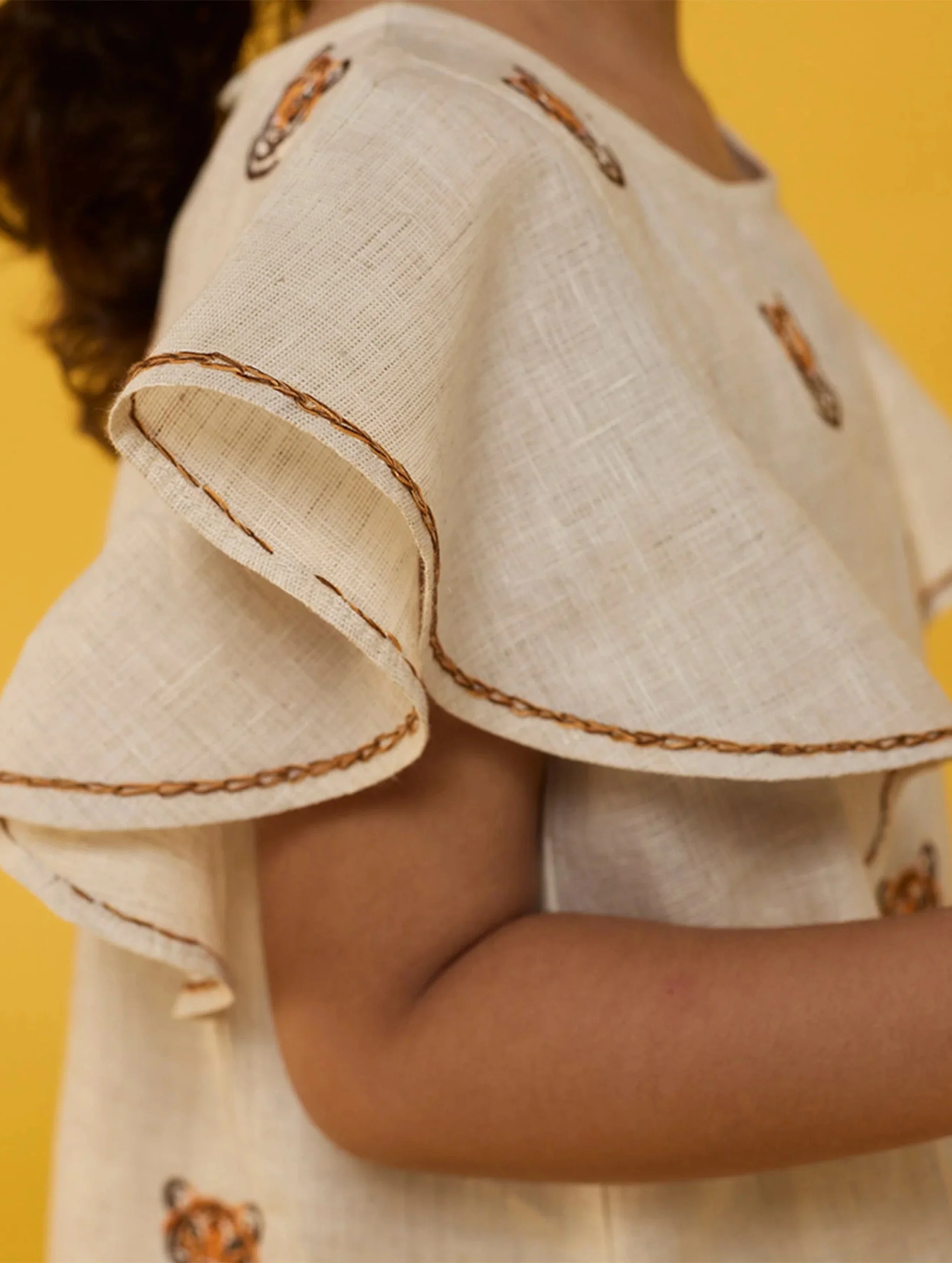 Nia Linen Dress - Natural - Image 2