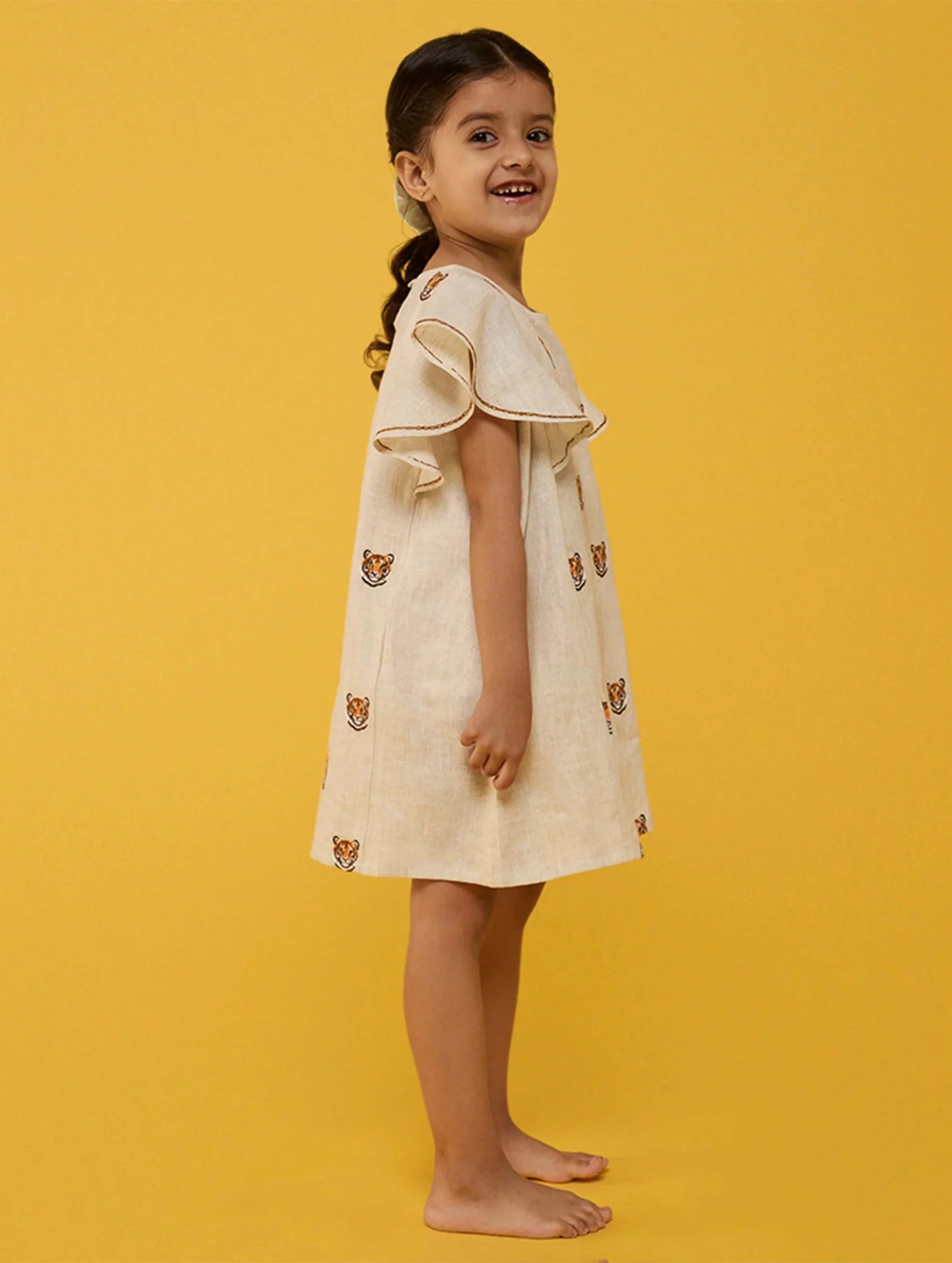 Nia Linen Dress - Natural - Image 4