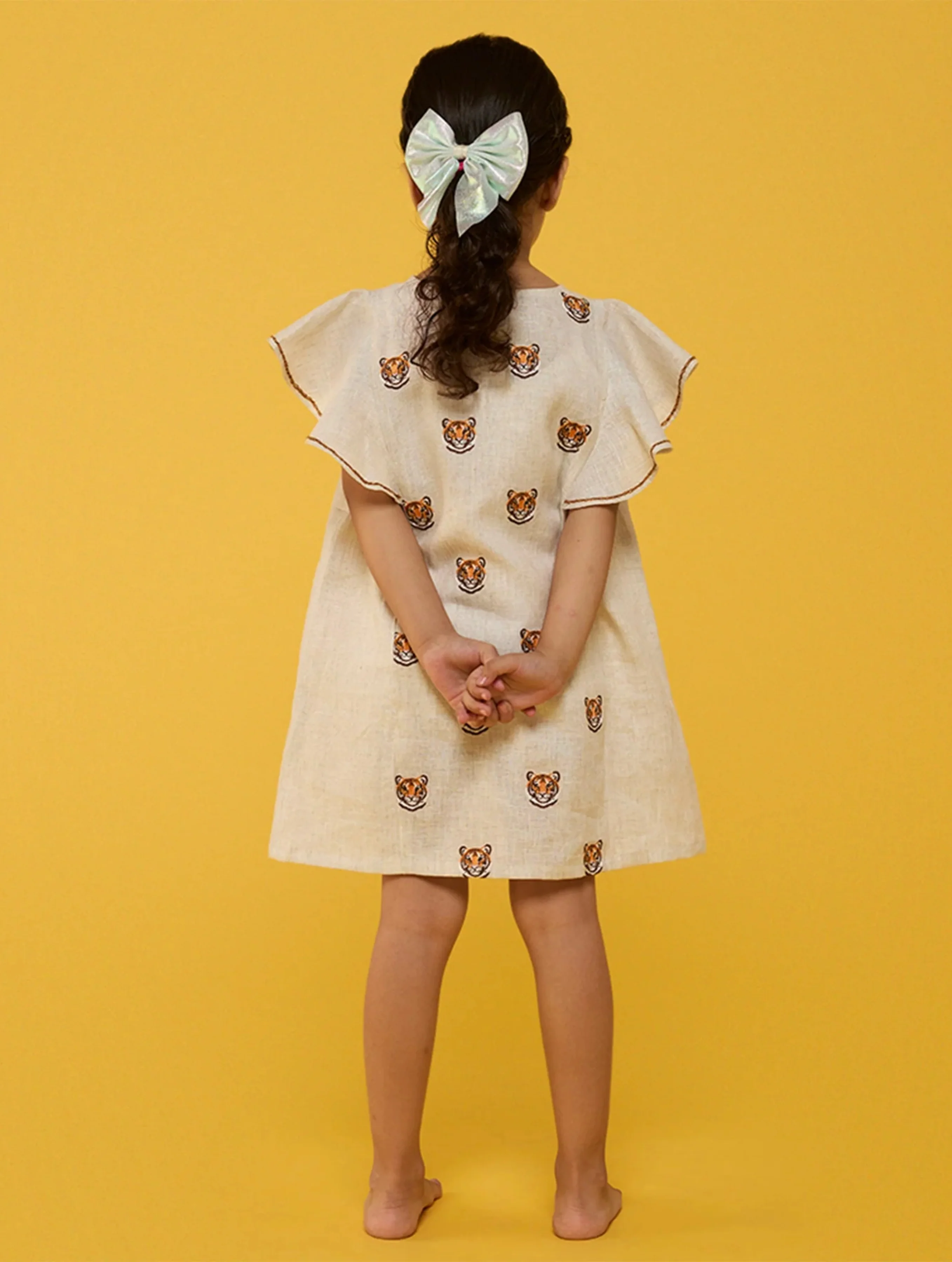 Nia Linen Dress - Natural - Image 5