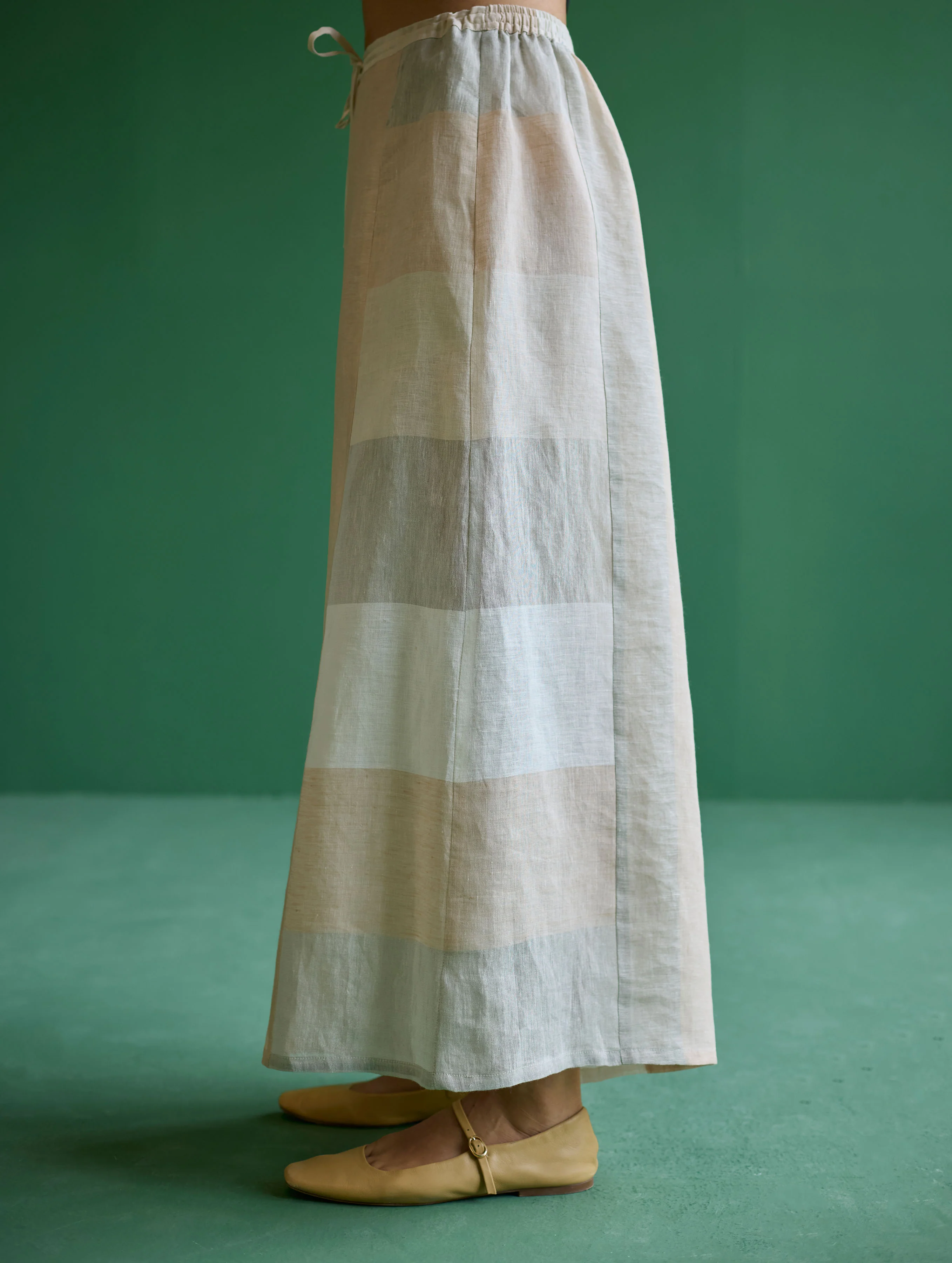 Nia Metallic Linen Culottes - Ivory - Image 4