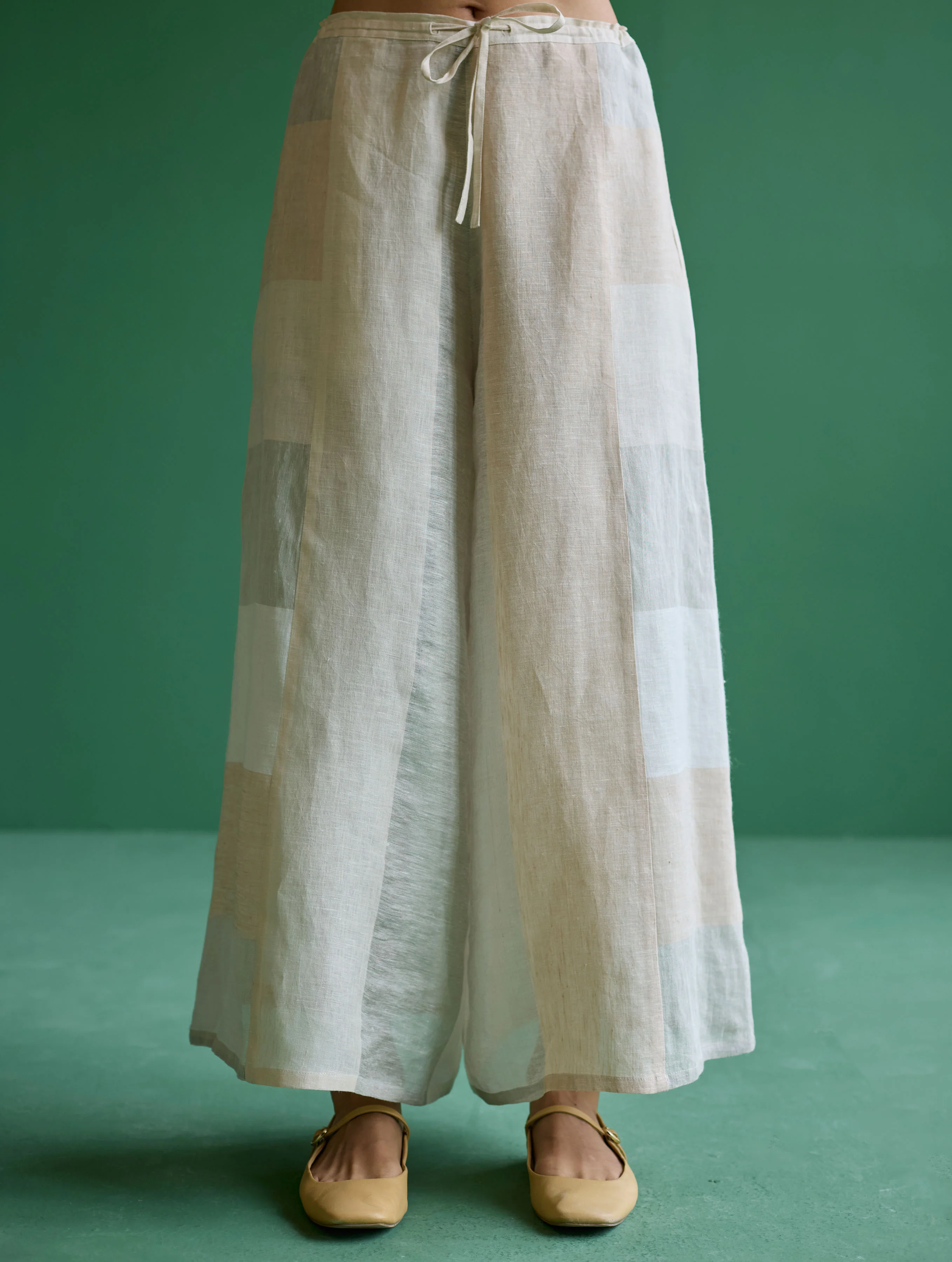 Nia Metallic Linen Culottes - Ivory - Image 7